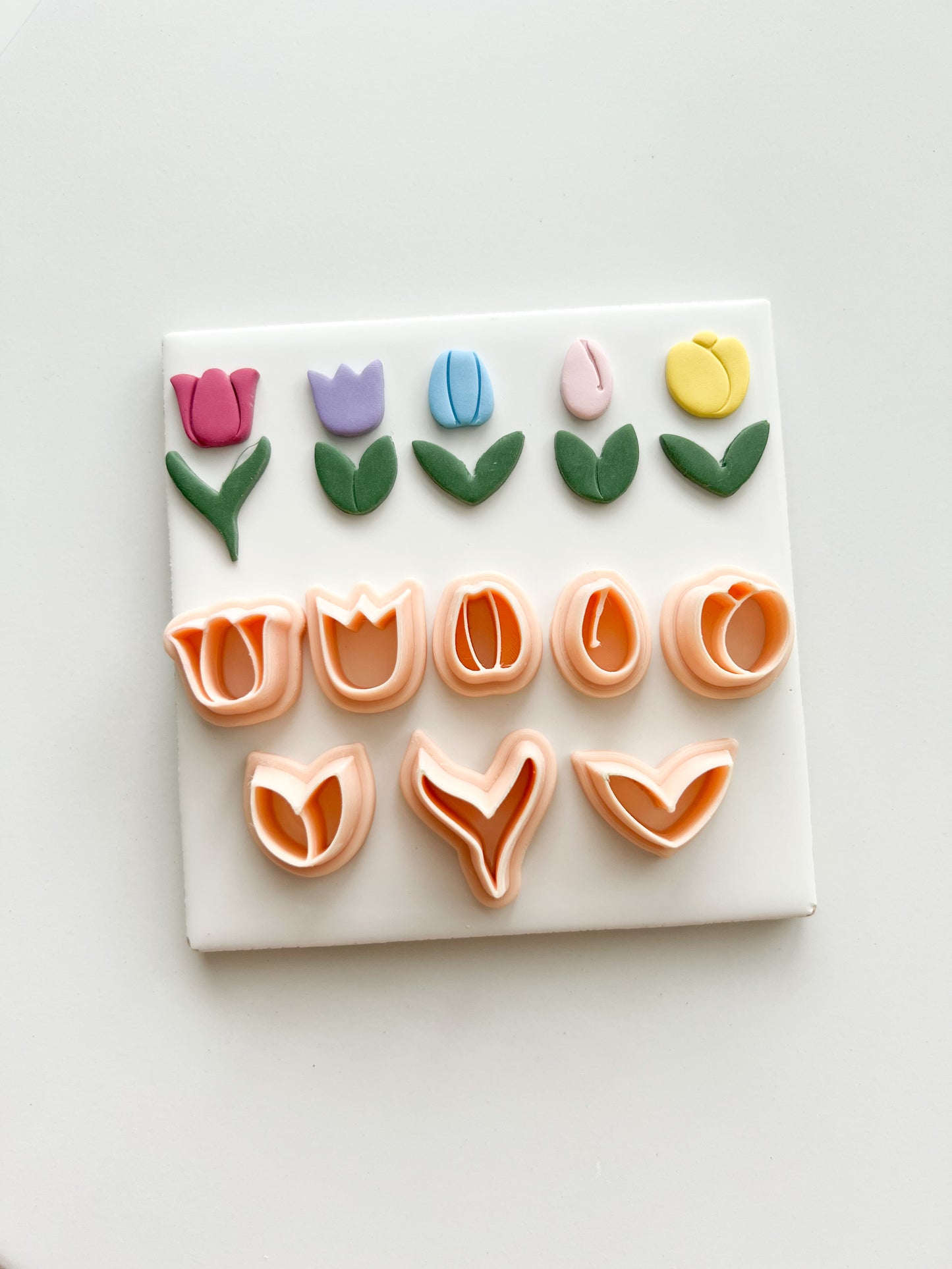 Tulip Flower (5 pieces) Clay Set | Tulip Flower (5 pieces) Polymer Clay Cutter Set for DIY Floral Earrings Spring-Themed Jewelry and Handmade Elegant Accessories