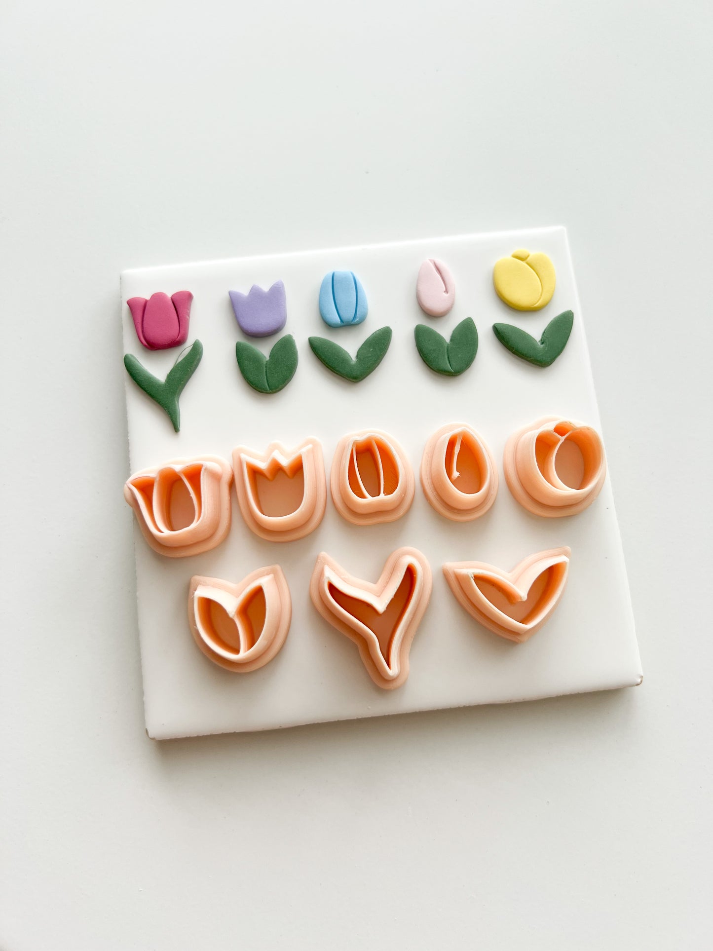 Tulip Flower (5 pieces) Clay Set | Tulip Flower (5 pieces) Polymer Clay Cutter Set for DIY Floral Earrings Spring-Themed Jewelry and Handmade Elegant Accessories