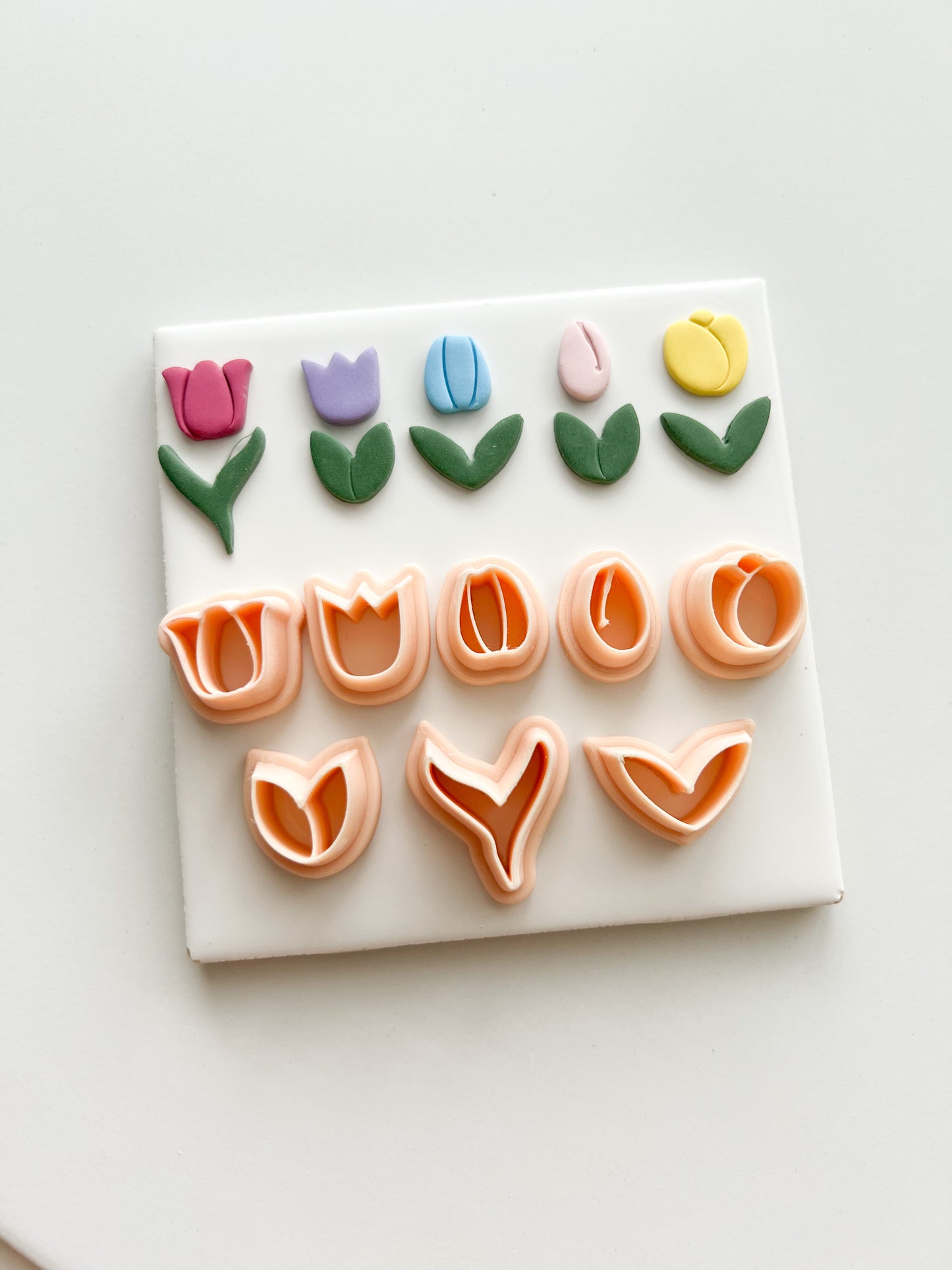 Tulip Flower (5 pieces) Clay Set | Tulip Flower (5 pieces) Polymer Clay Cutter Set for DIY Floral Earrings Spring-Themed Jewelry and Handmade Elegant Accessories