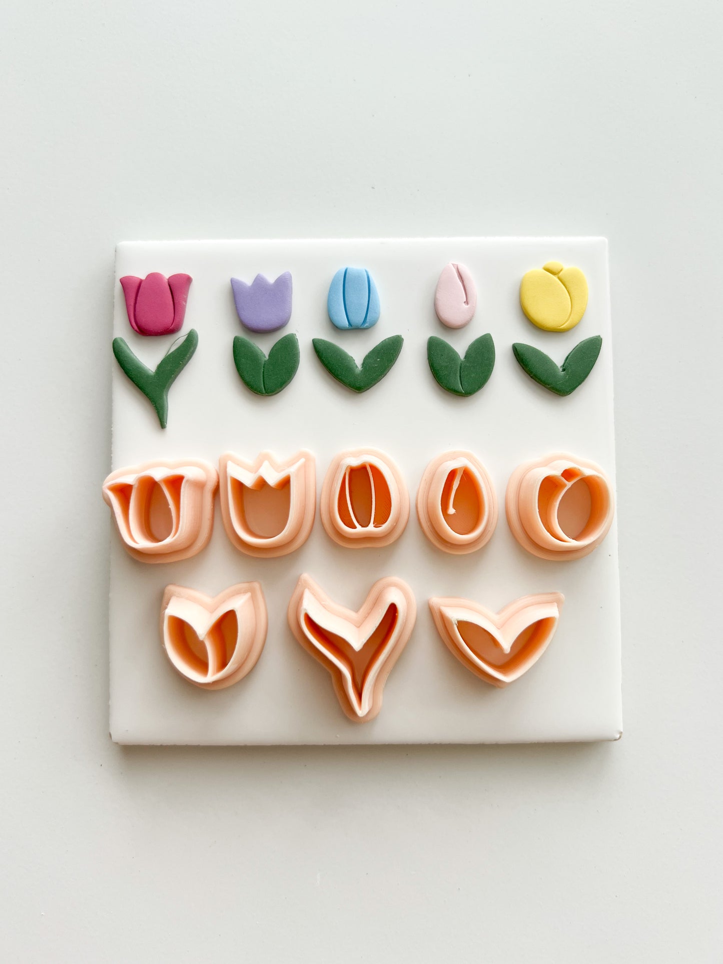 Tulip Flower (5 pieces) Clay Set | Tulip Flower (5 pieces) Polymer Clay Cutter Set for DIY Floral Earrings Spring-Themed Jewelry and Handmade Elegant Accessories