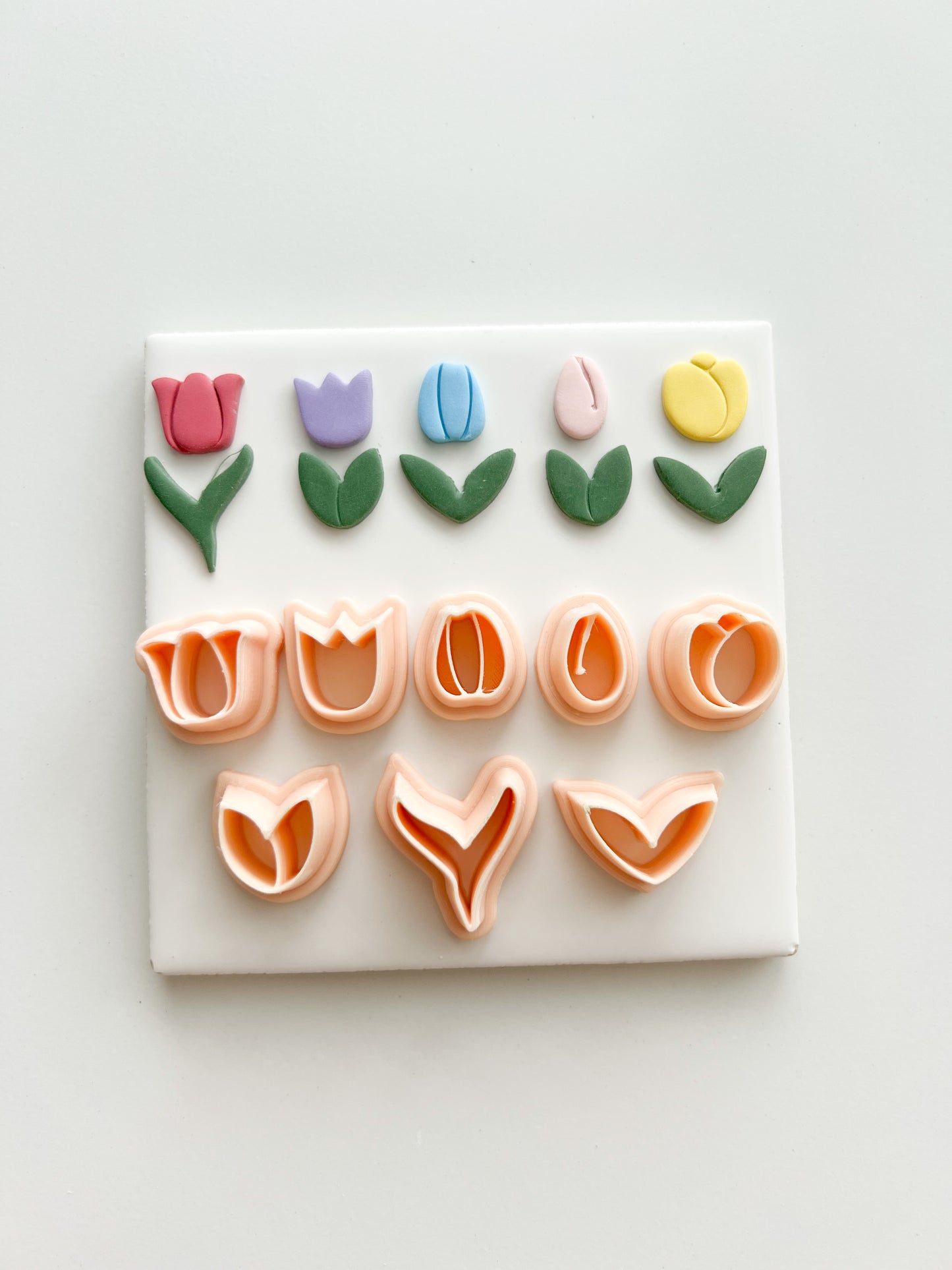 Tulip Flower (5 pieces) Clay Set | Tulip Flower (5 pieces) Polymer Clay Cutter Set for DIY Floral Earrings Spring-Themed Jewelry and Handmade Elegant Accessories