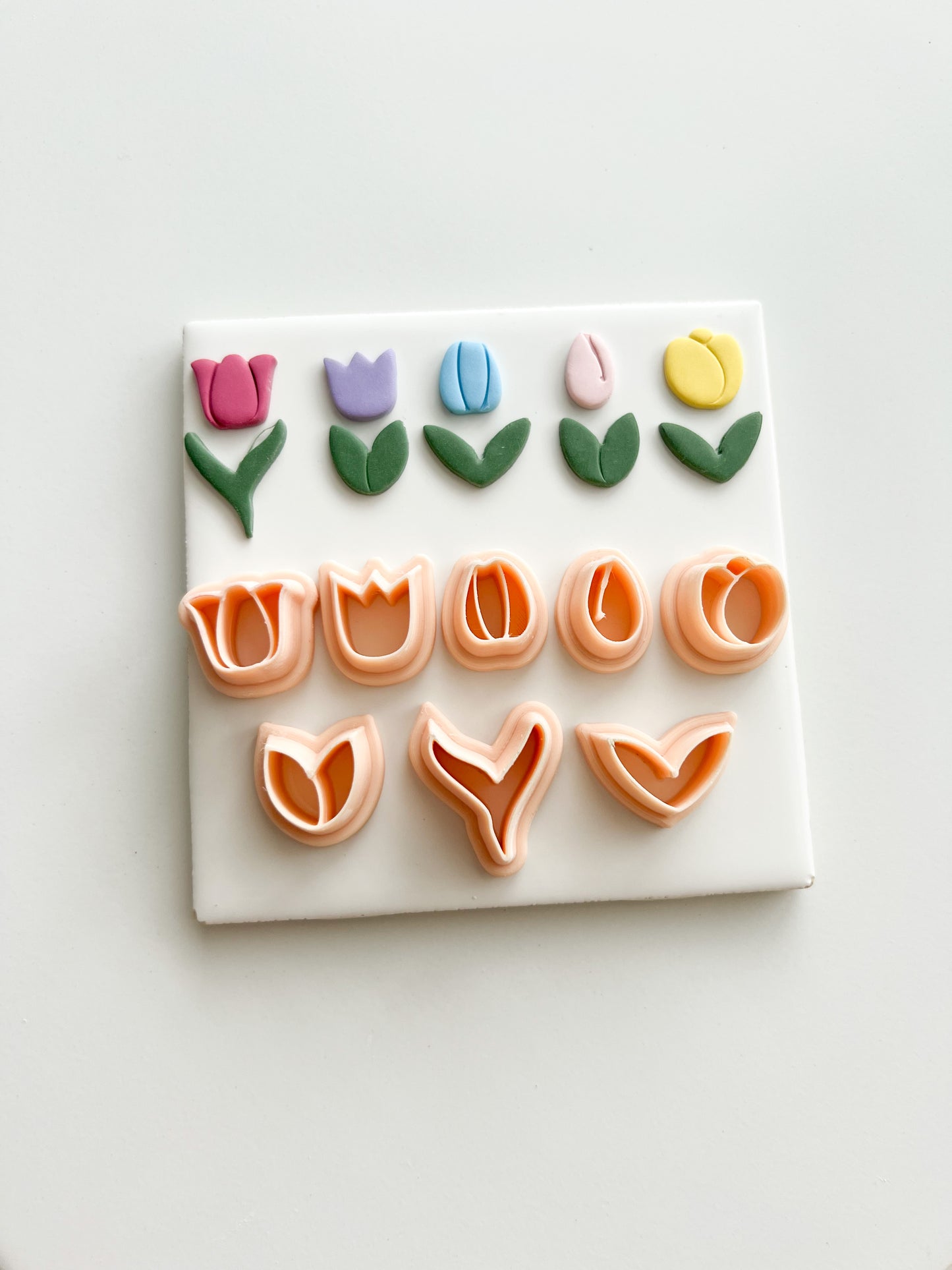 Tulip Flower (5 pieces) Clay Set | Tulip Flower (5 pieces) Polymer Clay Cutter Set for DIY Floral Earrings Spring-Themed Jewelry and Handmade Elegant Accessories