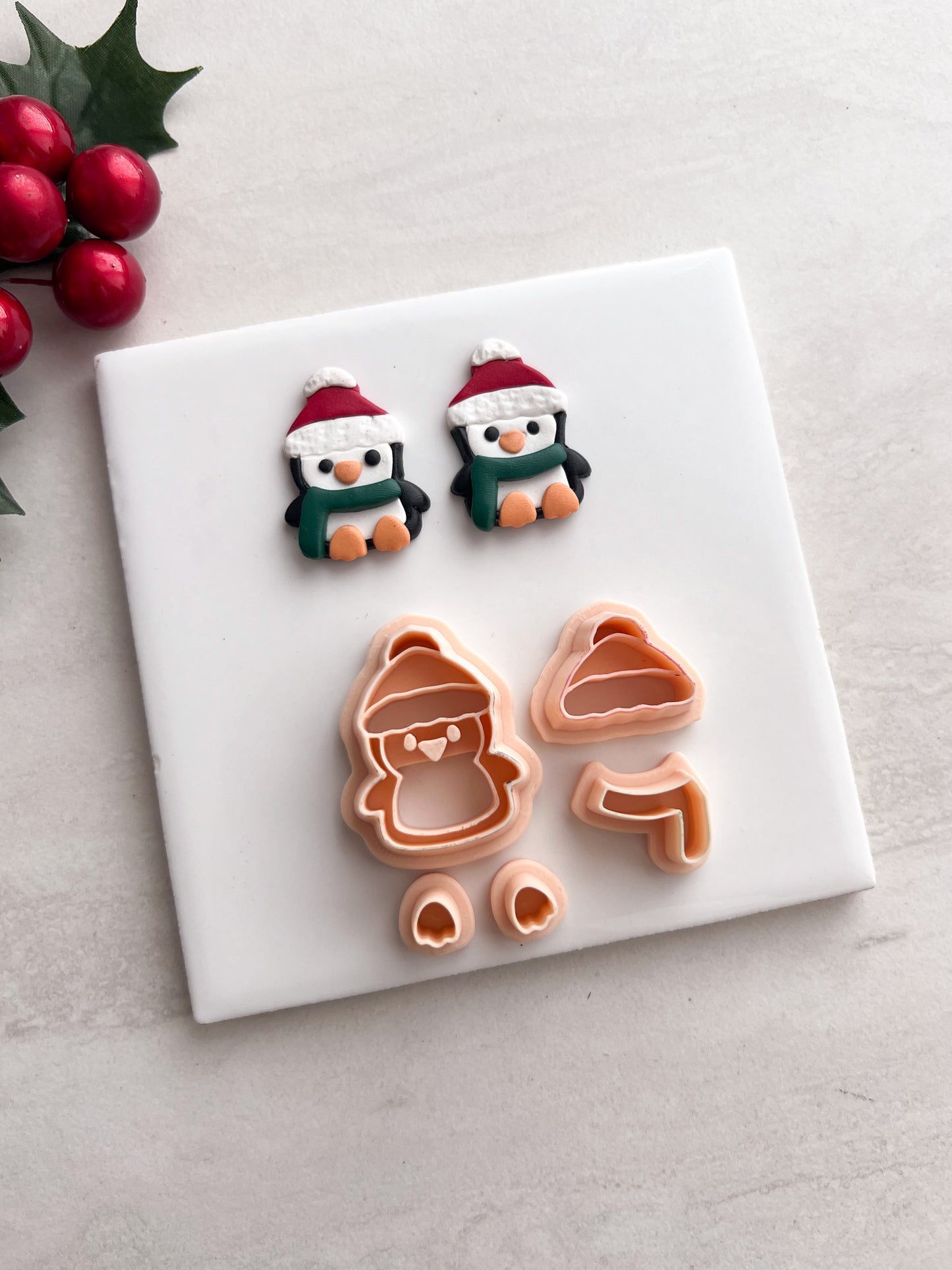 Penguin No. 3 Clay Cutter | Penguin No. 3 Polymer Clay Cutter for DIY Winter Earrings Arctic-Themed Jewelry and Handmade Christmas Accessories