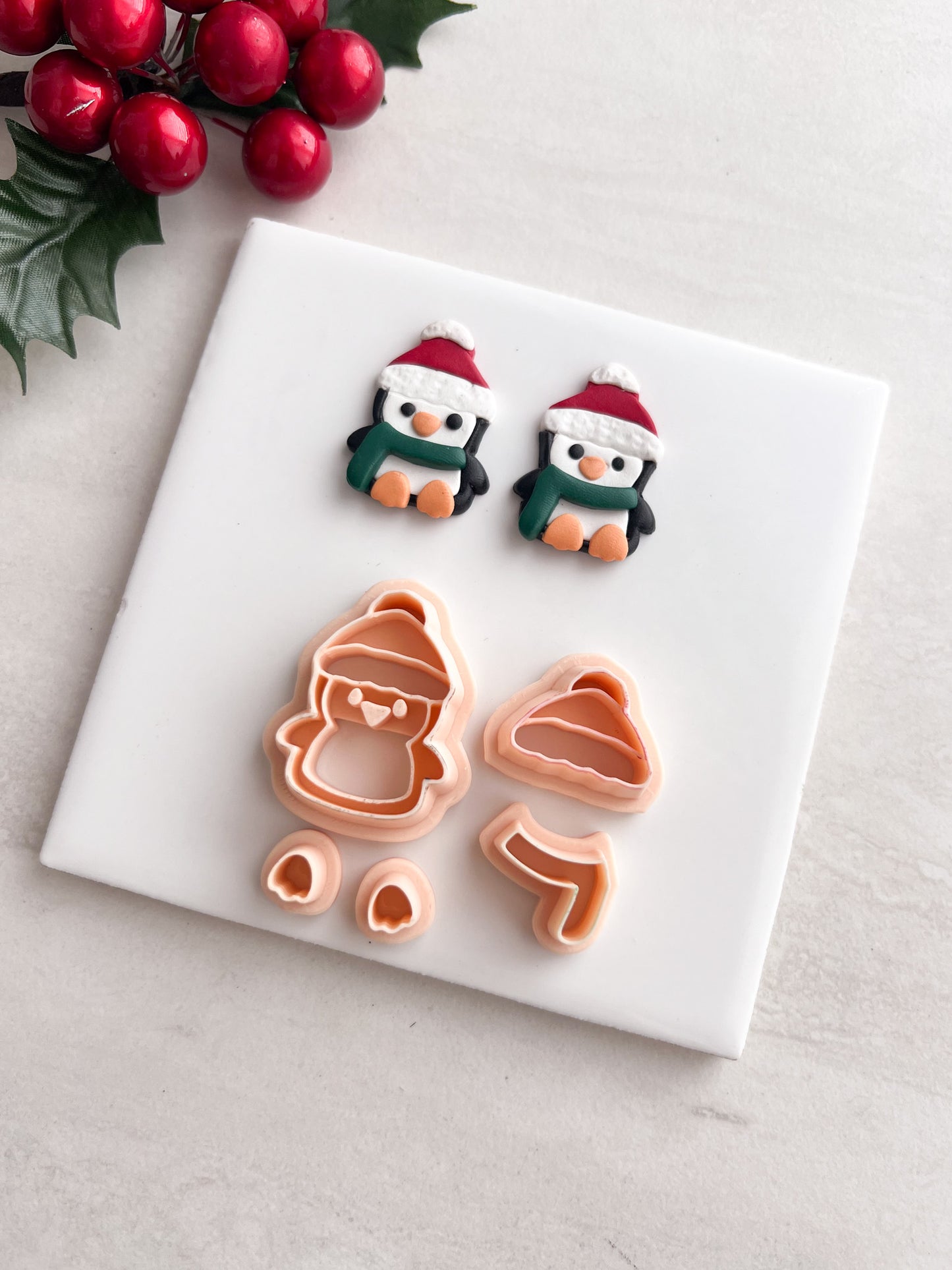 Penguin No. 3 Clay Cutter | Penguin No. 3 Polymer Clay Cutter for DIY Winter Earrings Arctic-Themed Jewelry and Handmade Christmas Accessories