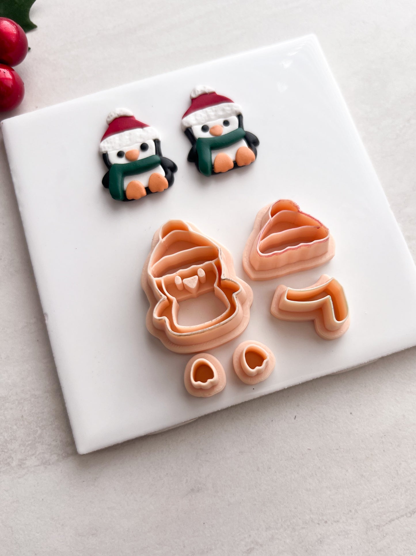 Penguin No. 3 Clay Cutter | Penguin No. 3 Polymer Clay Cutter for DIY Winter Earrings Arctic-Themed Jewelry and Handmade Christmas Accessories