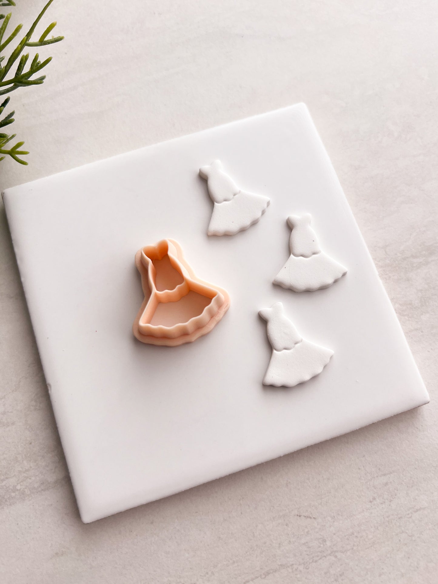 Lorelai's Dress White Dress Clay Cutter | Lorelai's Dress Polymer Clay Cutter for DIY Gilmore Girls Earrings Fashion Jewelry and Handmade Accessories