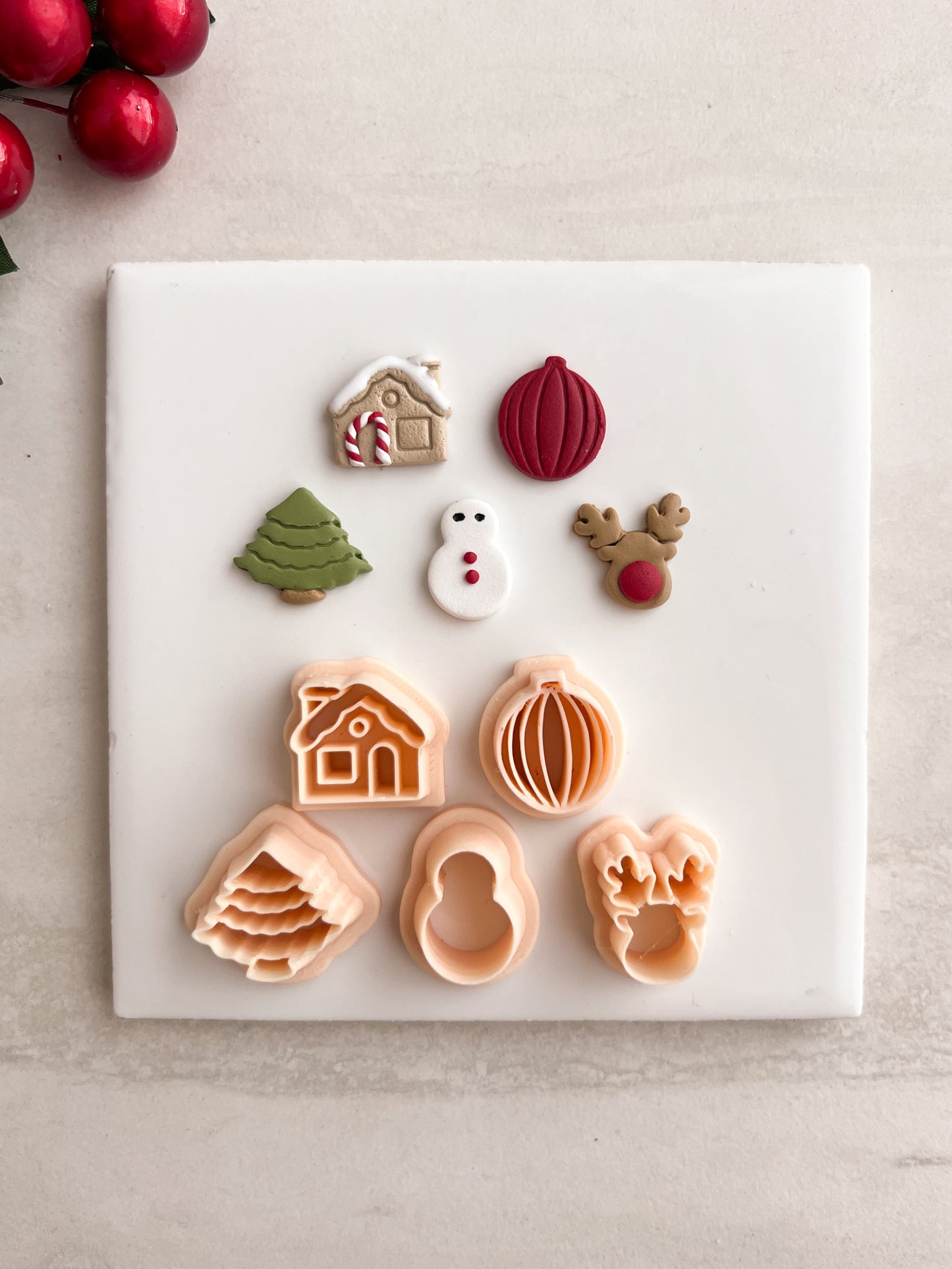 Christmas 2024 Stud Pack No. 1 Clay Set | Christmas 2024 Stud Pack No. 1 Polymer Clay Cutter Set for DIY Christmas Earrings Holiday-Themed Jewelry and Handmade Festive Accessories
