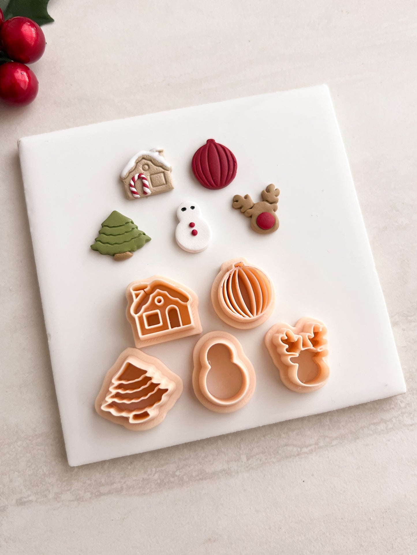 Christmas 2024 Stud Pack No. 1 Clay Set | Christmas 2024 Stud Pack No. 1 Polymer Clay Cutter Set for DIY Christmas Earrings Holiday-Themed Jewelry and Handmade Festive Accessories