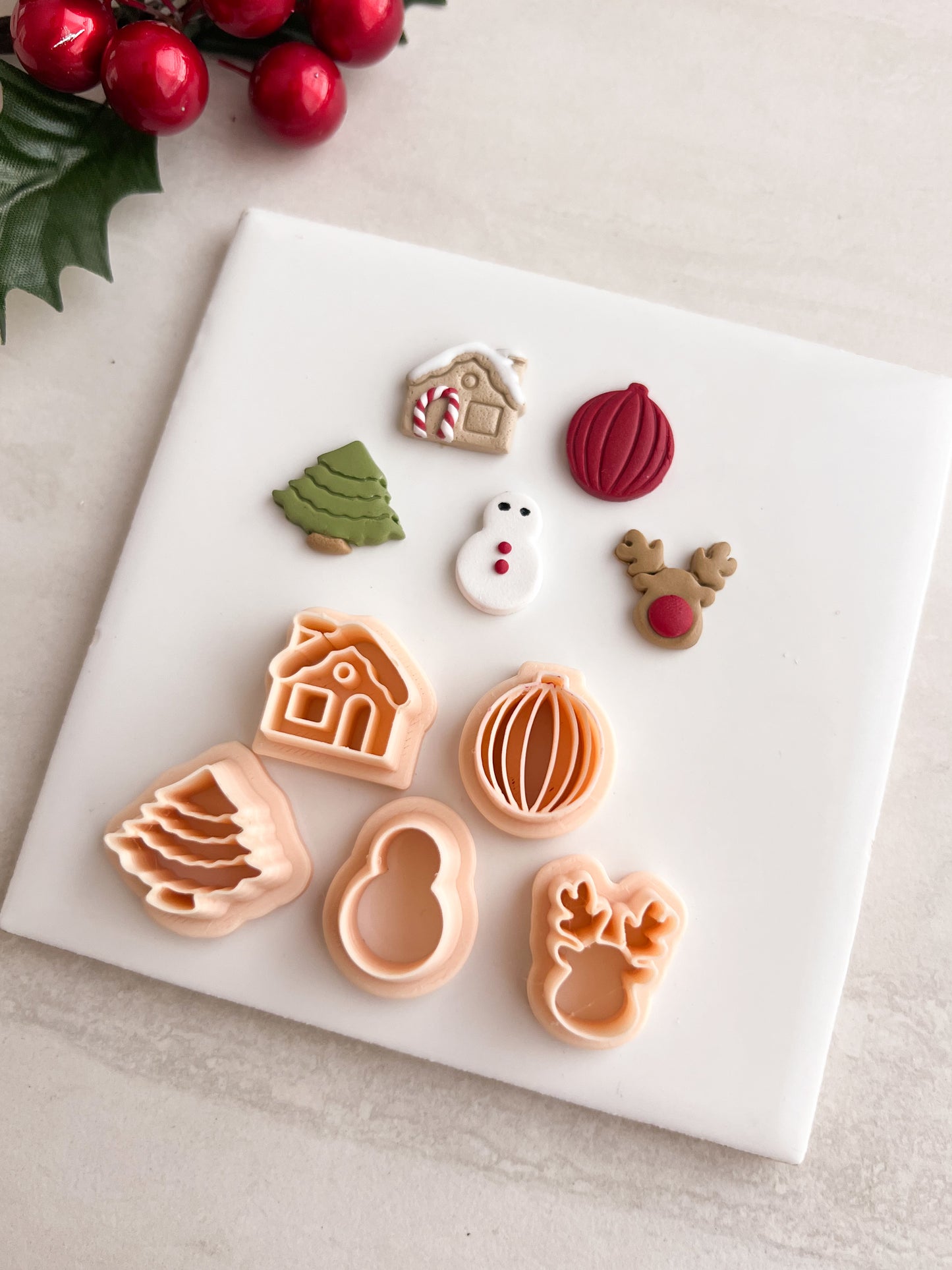Christmas 2024 Stud Pack No. 1 Clay Set | Christmas 2024 Stud Pack No. 1 Polymer Clay Cutter Set for DIY Christmas Earrings Holiday-Themed Jewelry and Handmade Festive Accessories