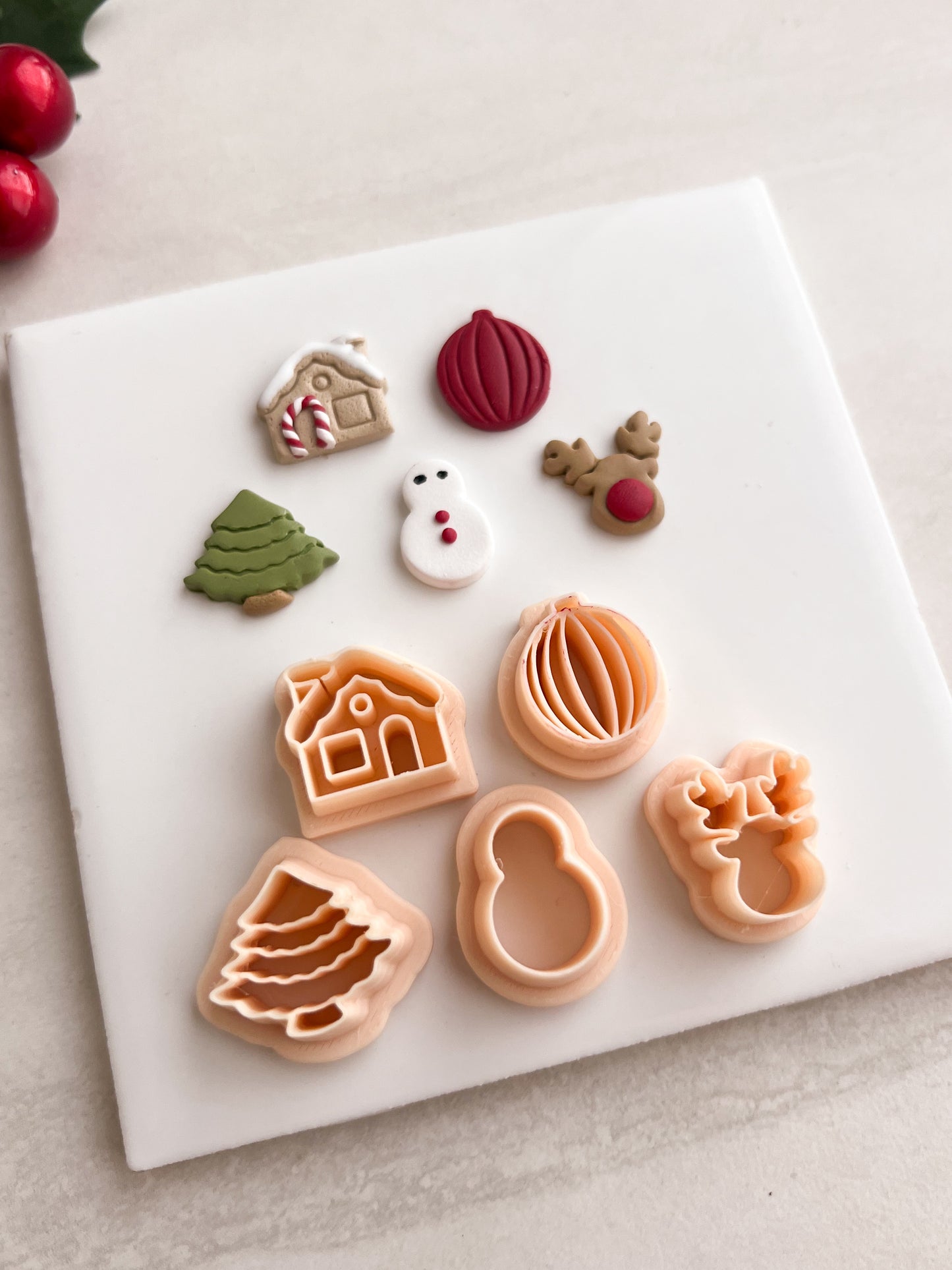 Christmas 2024 Stud Pack No. 1 Clay Set | Christmas 2024 Stud Pack No. 1 Polymer Clay Cutter Set for DIY Christmas Earrings Holiday-Themed Jewelry and Handmade Festive Accessories