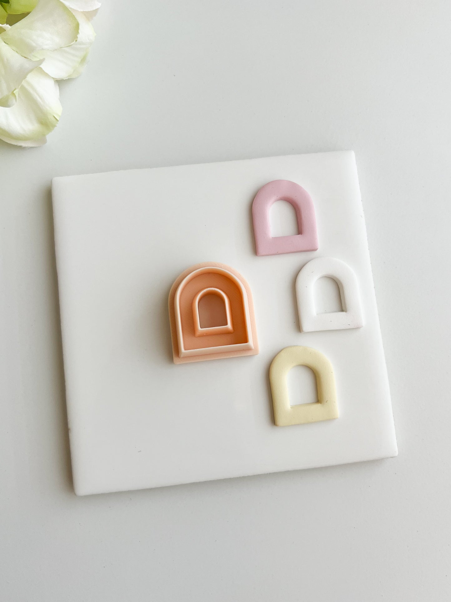 Rounded Arch Cutout No. 2 Clay Cutter | Rounded Arch Cutout Polymer Clay Cutter for DIY Earrings Minimalist Jewelry and Architectural Handmade Designs