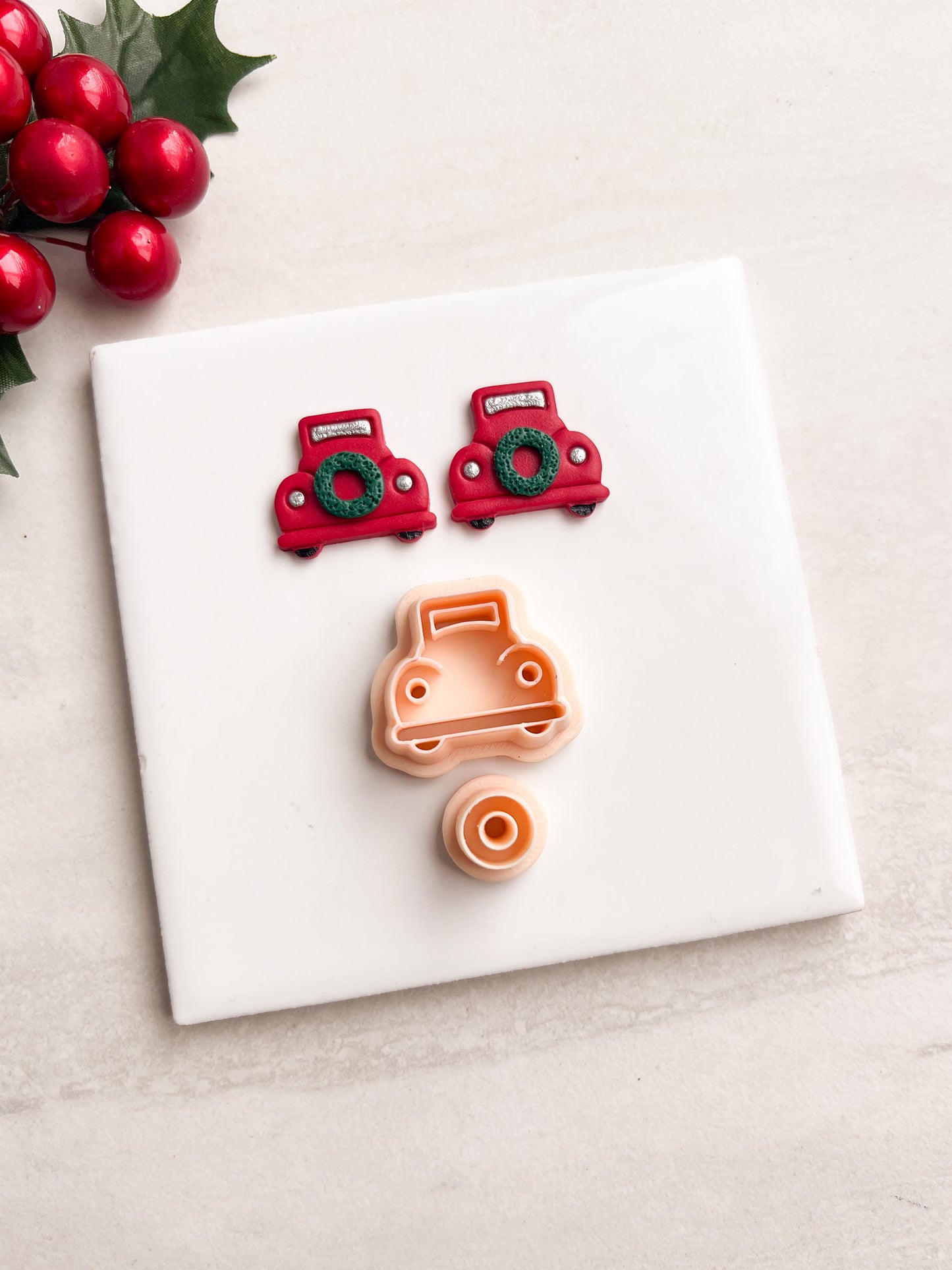 Vintage Truck Stud Clay Cutter | Vintage Truck Stud Polymer Clay Cutter for DIY Nostalgic Earrings Farmhouse Jewelry and Handmade Country Accessories
