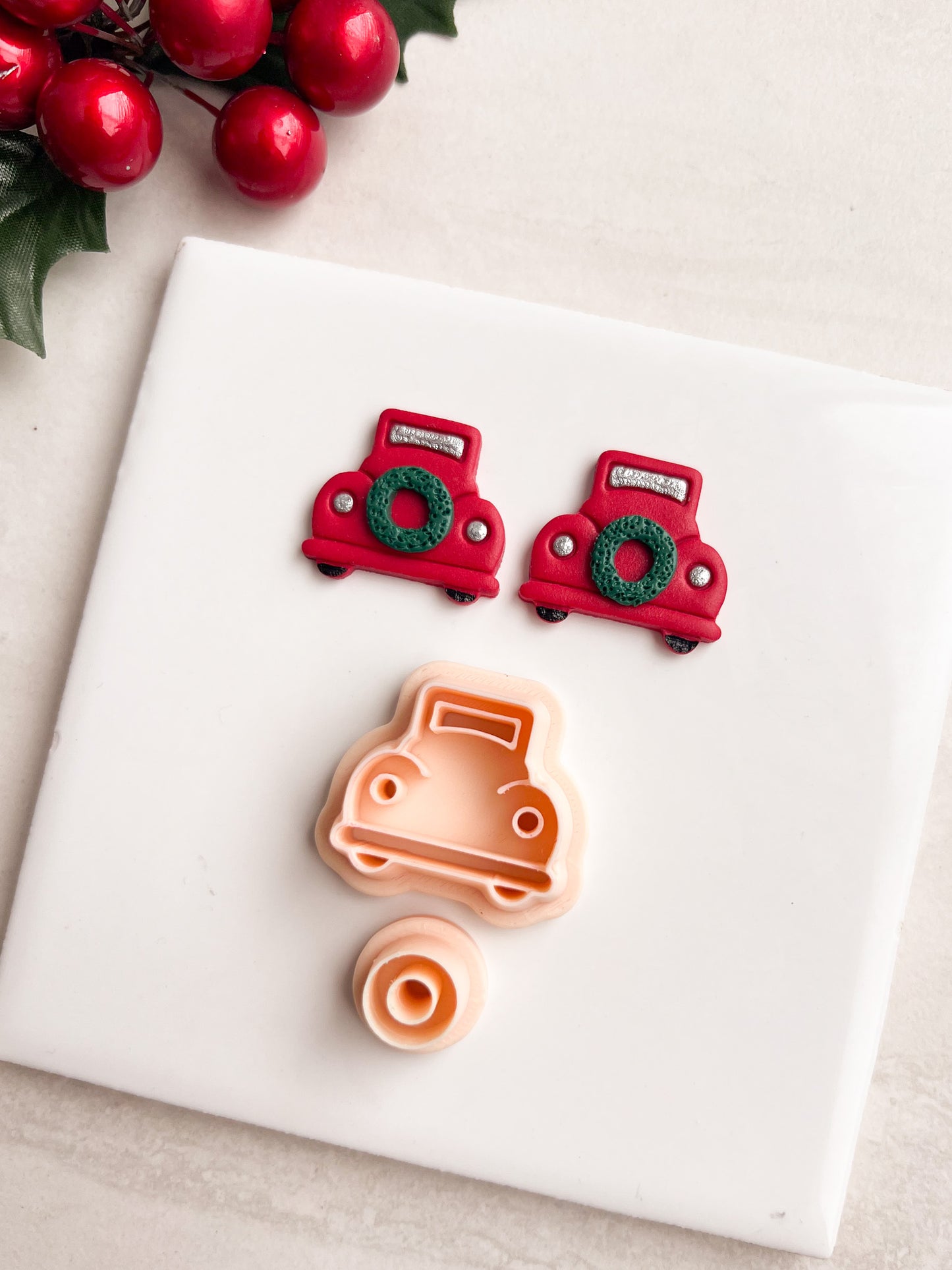 Vintage Truck Stud Clay Cutter | Vintage Truck Stud Polymer Clay Cutter for DIY Nostalgic Earrings Farmhouse Jewelry and Handmade Country Accessories