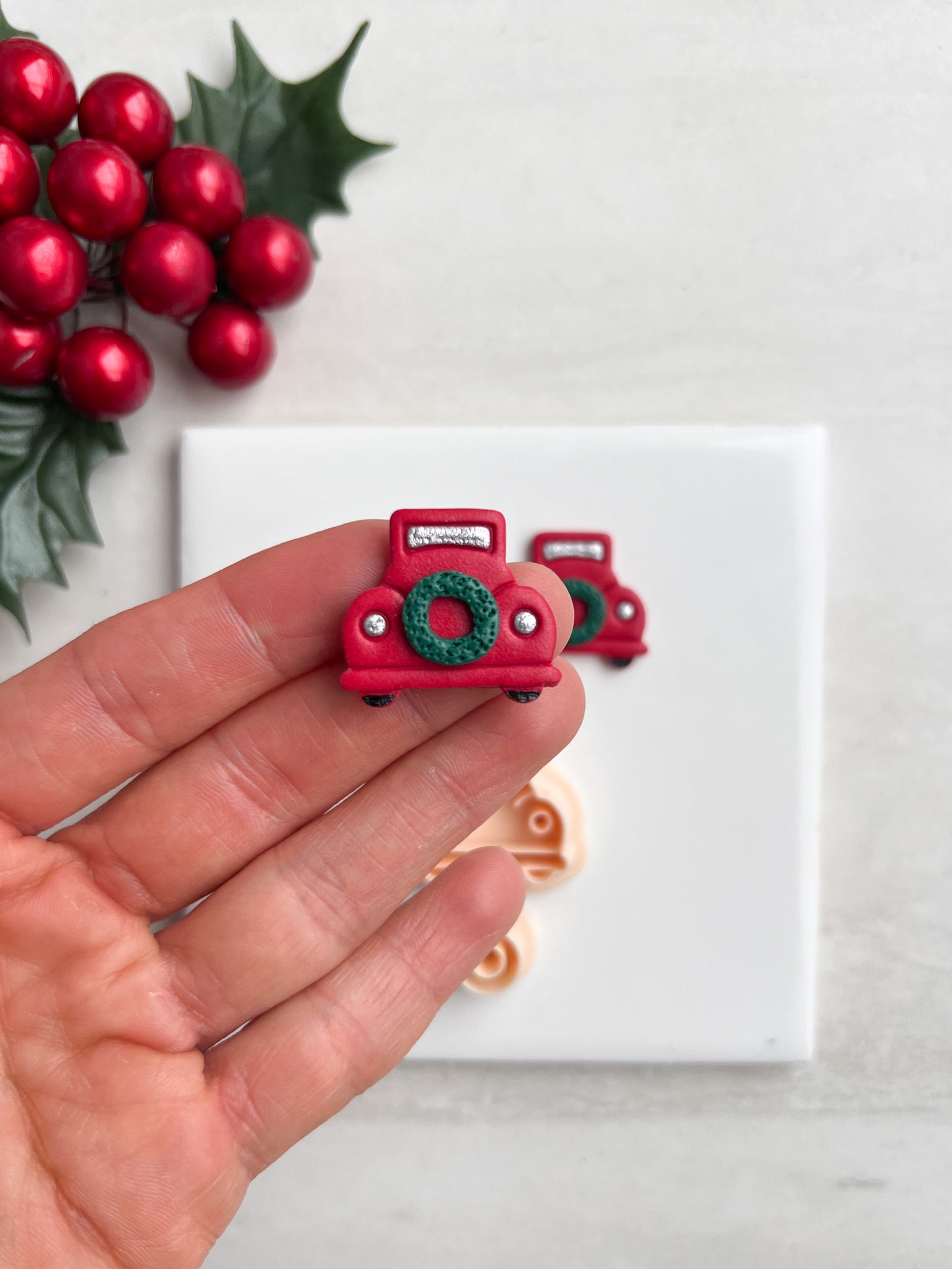 Vintage Truck Stud Clay Cutter | Vintage Truck Stud Polymer Clay Cutter for DIY Nostalgic Earrings Farmhouse Jewelry and Handmade Country Accessories