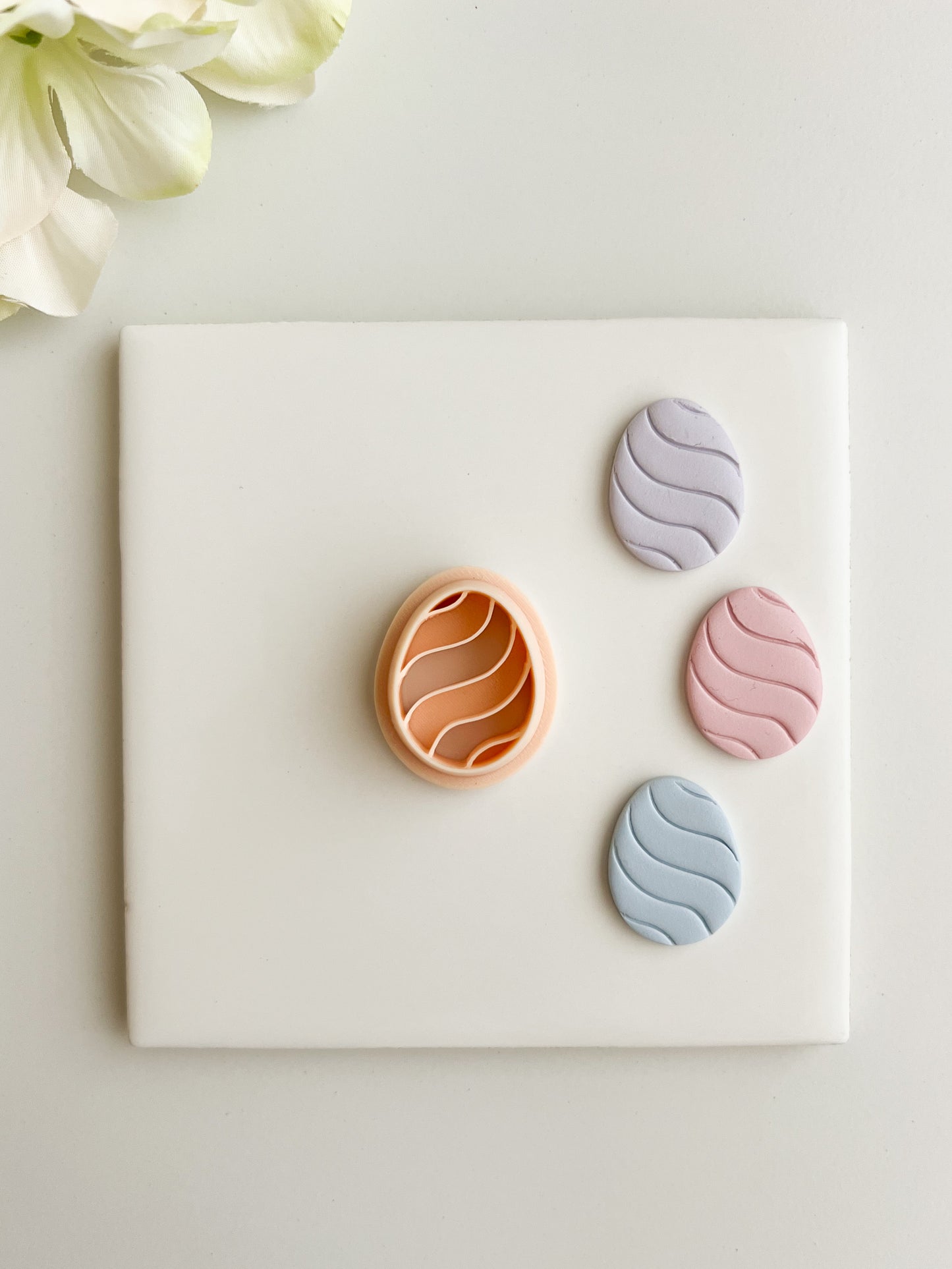 Wavy Lined Egg Clay Cutter | Wavy Lined Egg Polymer Clay Cutter for DIY Easter Earrings Spring Jewelry and Handmade Seasonal Accessories
