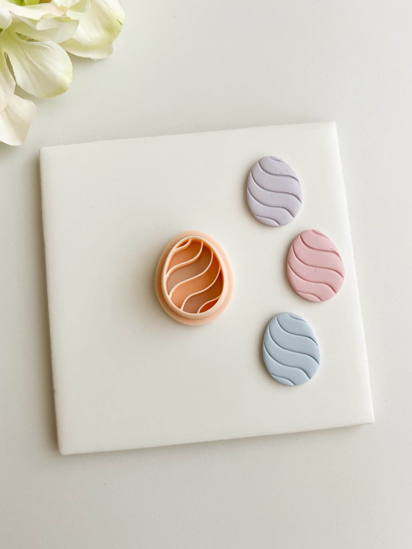Wavy Lined Egg Clay Cutter | Wavy Lined Egg Polymer Clay Cutter for DIY Easter Earrings Spring Jewelry and Handmade Seasonal Accessories