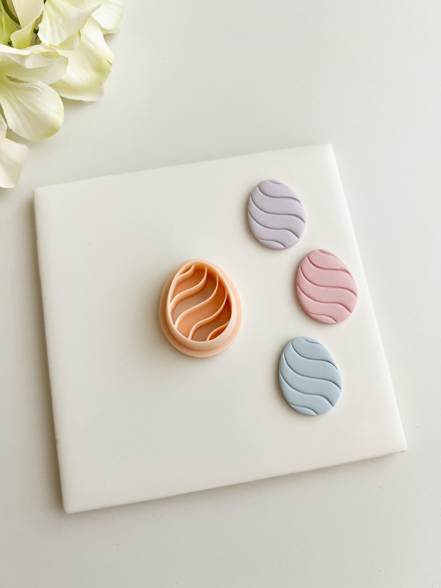 Wavy Lined Egg Clay Cutter | Wavy Lined Egg Polymer Clay Cutter for DIY Easter Earrings Spring Jewelry and Handmade Seasonal Accessories