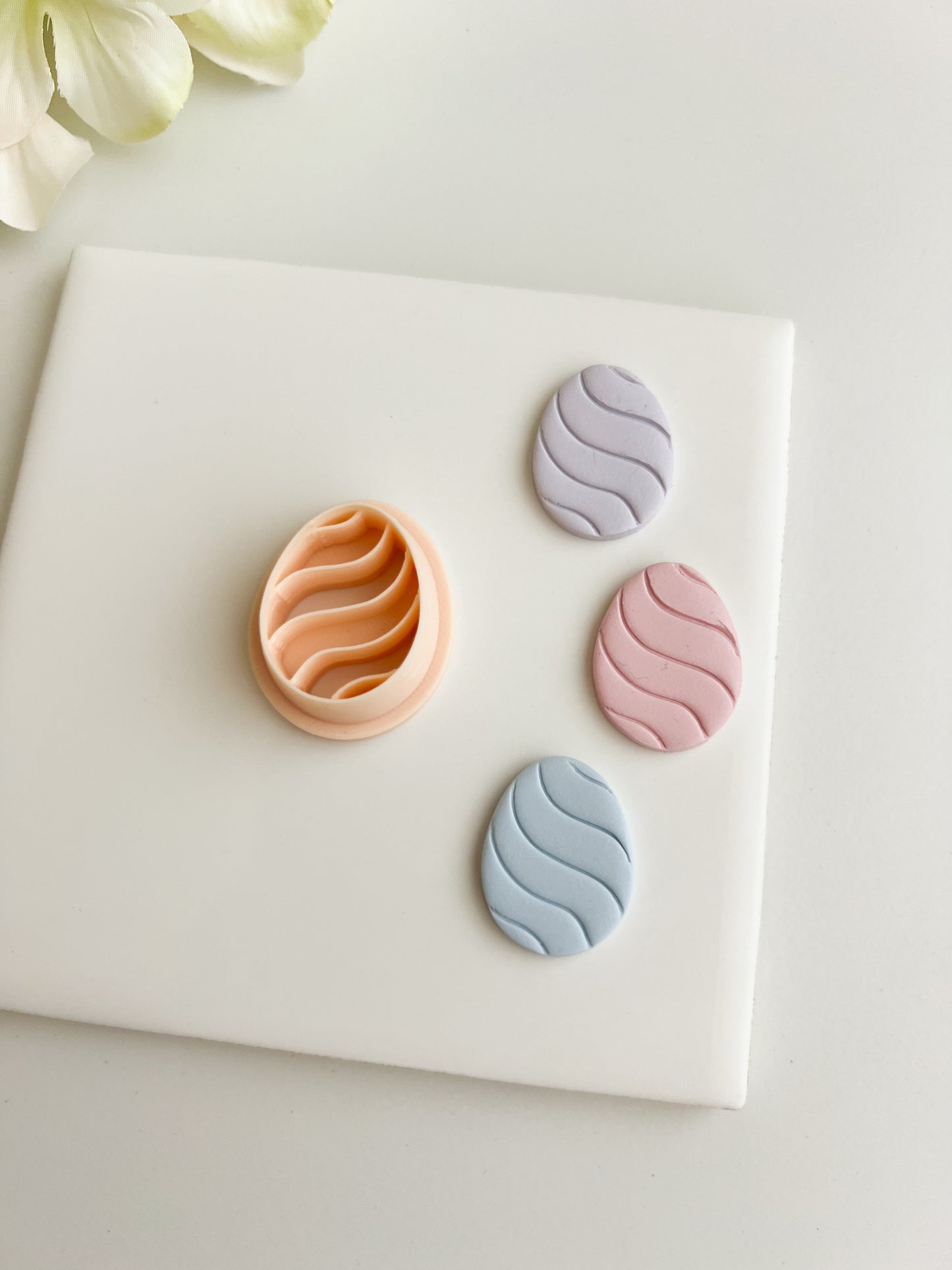 Wavy Lined Egg Clay Cutter | Wavy Lined Egg Polymer Clay Cutter for DIY Easter Earrings Spring Jewelry and Handmade Seasonal Accessories