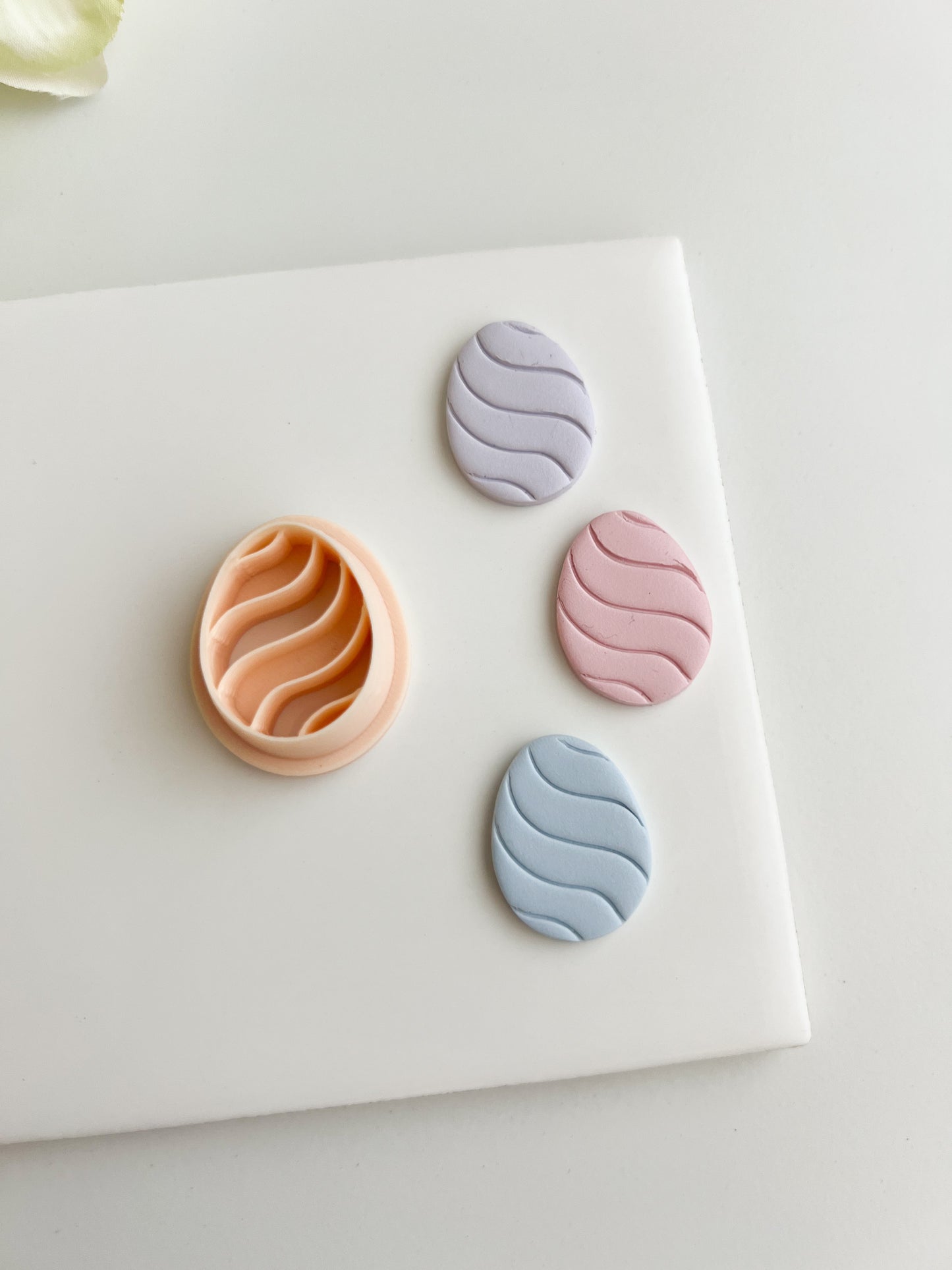 Wavy Lined Egg Clay Cutter | Wavy Lined Egg Polymer Clay Cutter for DIY Easter Earrings Spring Jewelry and Handmade Seasonal Accessories
