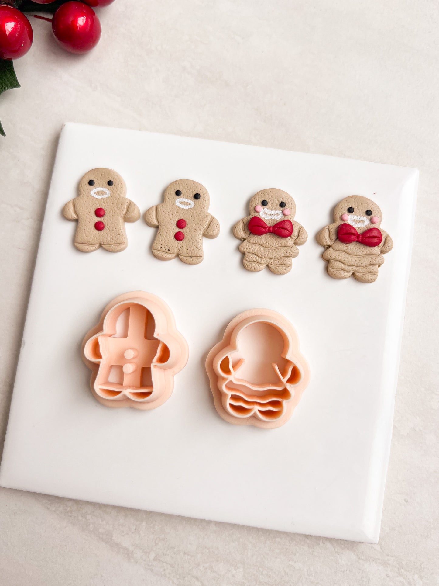 Gingerbread Couple No. 2 Clay Cutters | Gingerbread Couple No. 2 Polymer Clay Cutters for DIY Holiday Earrings Cute Christmas Jewelry and Handmade Winter Accessories
