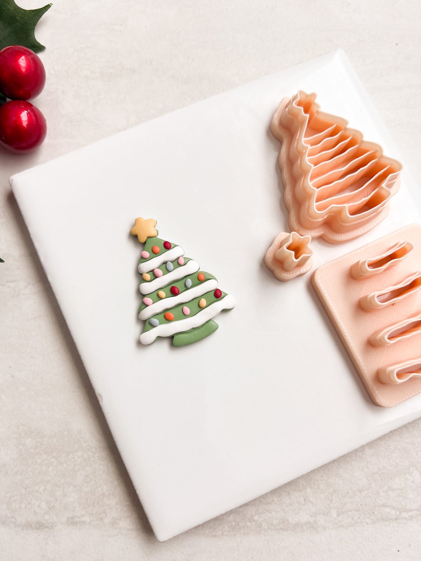 Ceramic Tree Clay Cutter | Ceramic Tree Polymer Clay Cutter for DIY Holiday Earrings Christmas-Themed Jewelry and Handmade Festive Accessories