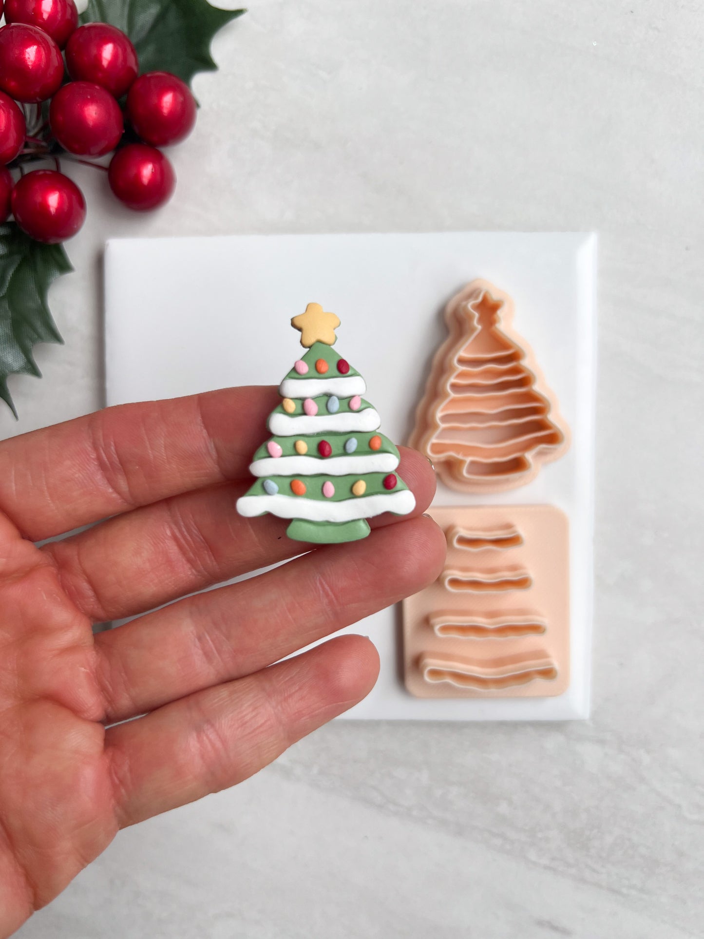 Ceramic Tree Clay Cutter | Ceramic Tree Polymer Clay Cutter for DIY Holiday Earrings Christmas-Themed Jewelry and Handmade Festive Accessories