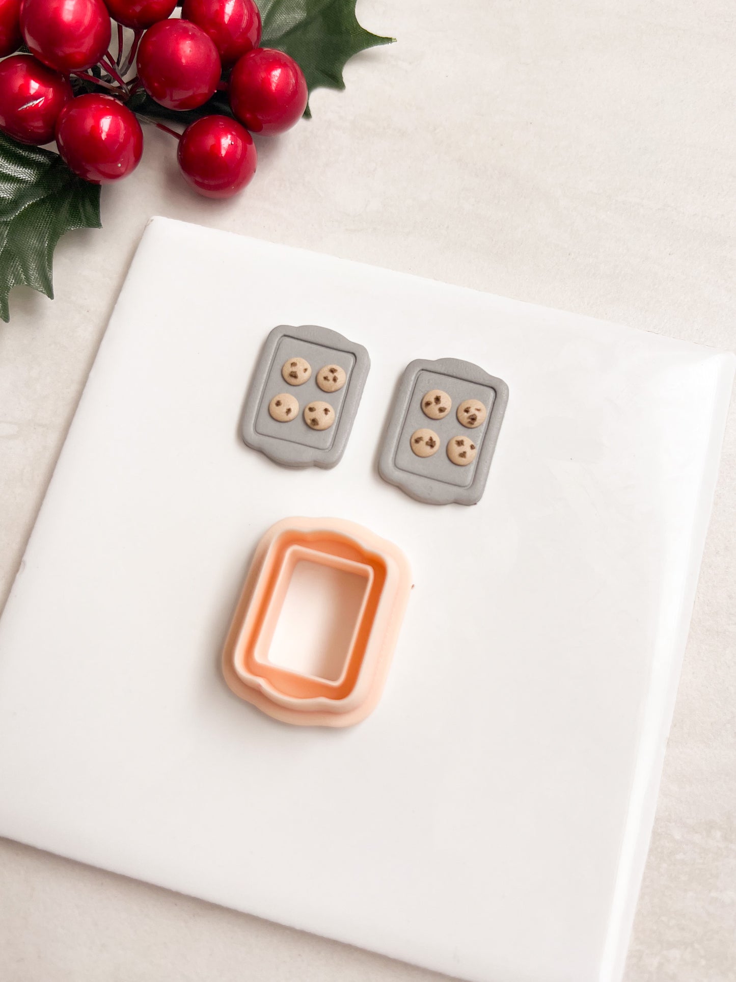 Cookie Sheet Clay Cutter | Cookie Sheet Polymer Clay Cutter for DIY Baking Earrings Sweet-Themed Jewelry and Handmade Dessert Accessories