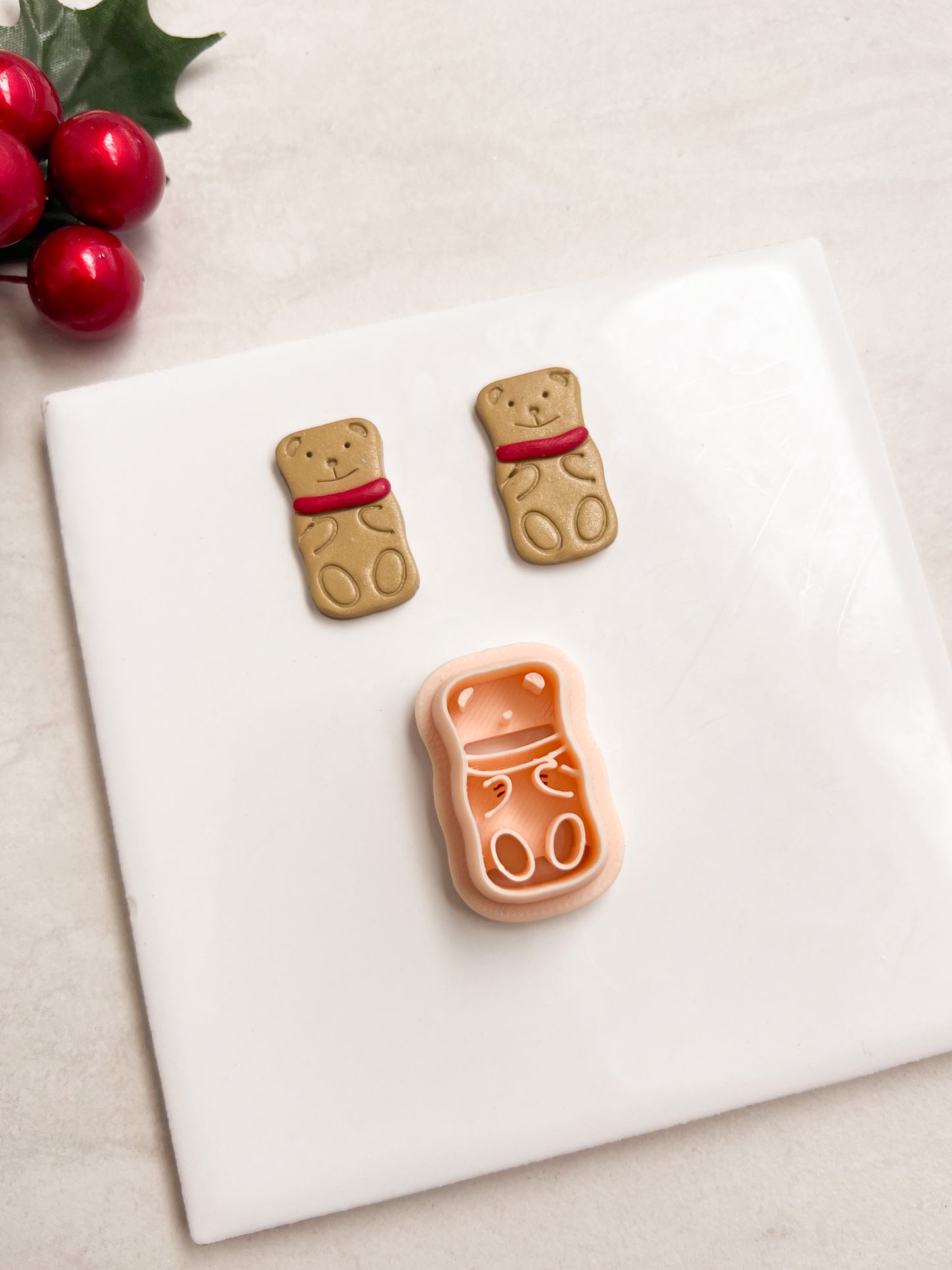 Bear Chocolate Bar | Bear Chocolate Bar Polymer Clay Cutter for DIY Cute Earrings Food-Themed Jewelry and Handmade Sweet Accessories