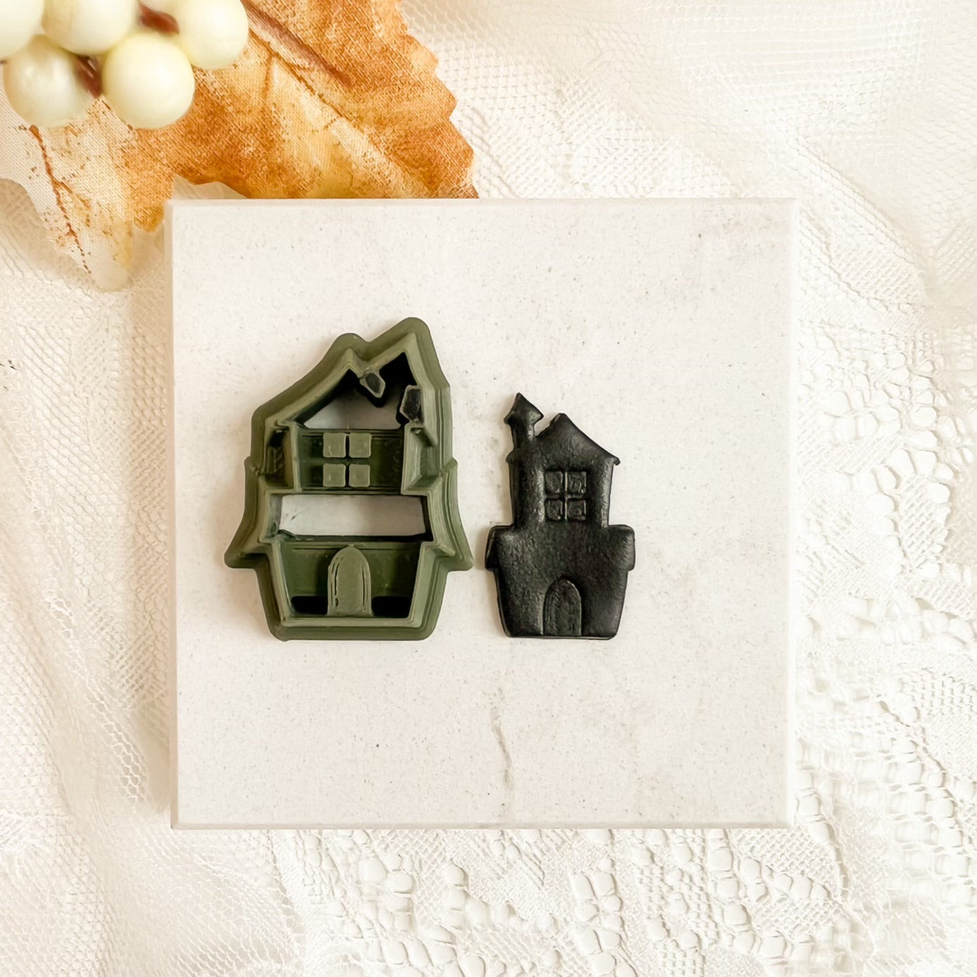 Haunted House No. 1 Clay Cutter | Haunted House Polymer Clay Cutter for Halloween Earrings Spooky DIY Jewelry and Horror-Themed Crafts