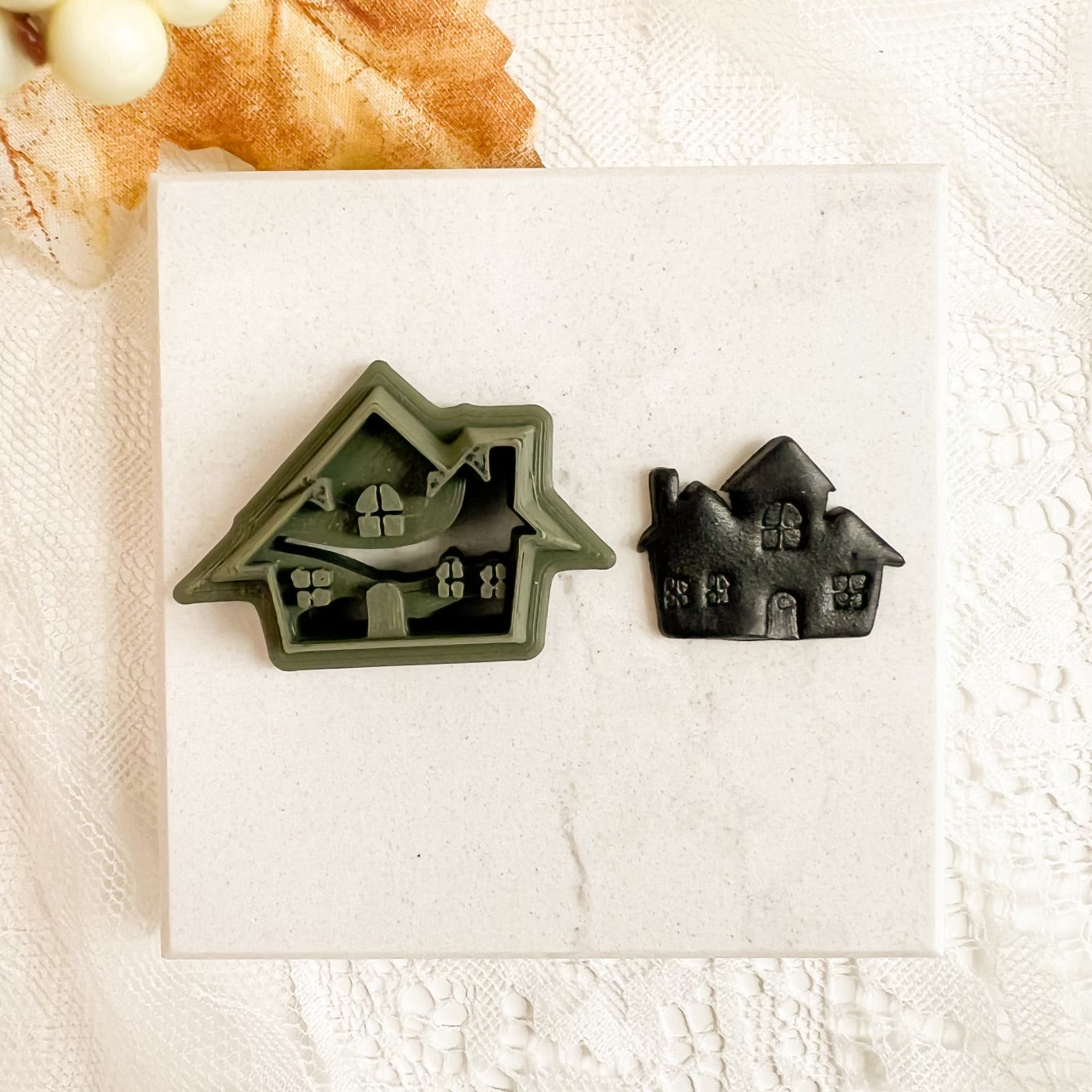 Haunted House No. 2 Clay Cutter | Haunted House No. 2 Polymer Clay Cutter for DIY Halloween Earrings Haunted Jewelry and Spooky Crafts