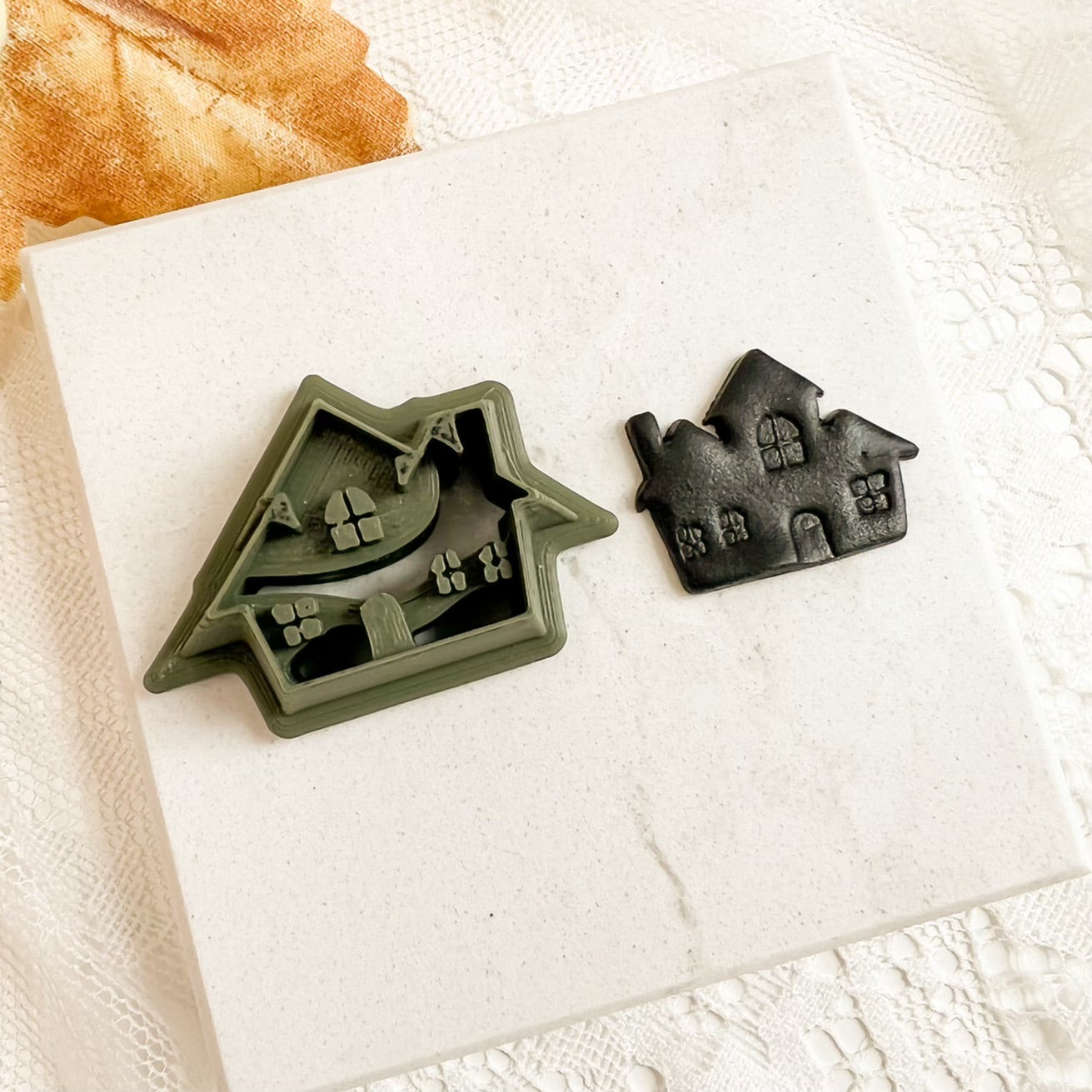 Haunted House No. 2 Clay Cutter | Haunted House No. 2 Polymer Clay Cutter for DIY Halloween Earrings Haunted Jewelry and Spooky Crafts
