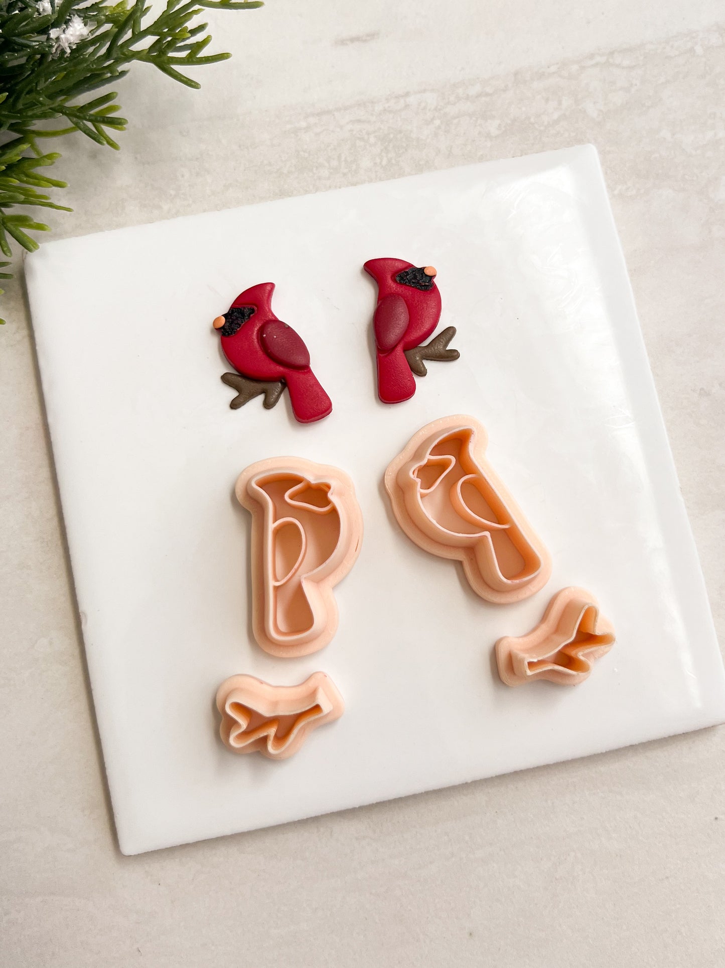 Cardinal Bird Clay Cutter | Cardinal Bird Polymer Clay Cutter for DIY Nature Earrings Winter-Themed Jewelry and Handmade Elegant Accessories