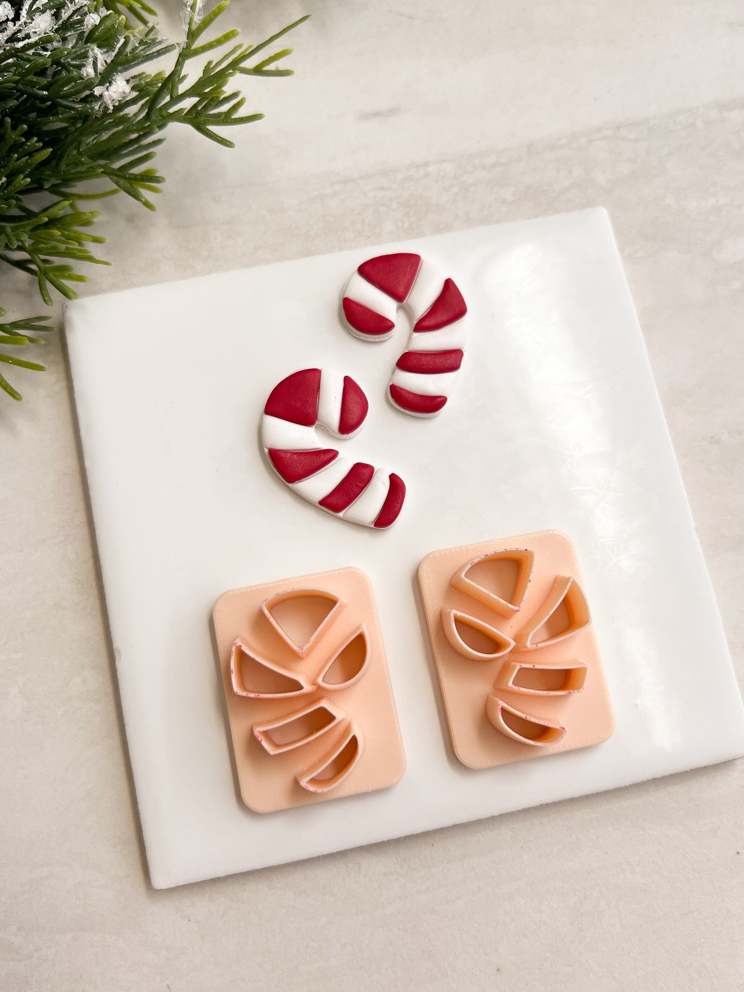 Candy Cane No. 4 Clay Cutter | Candy Cane No. 4 Polymer Clay Cutter for DIY Holiday Earrings Sweet-Themed Jewelry and Handmade Festive Accessories