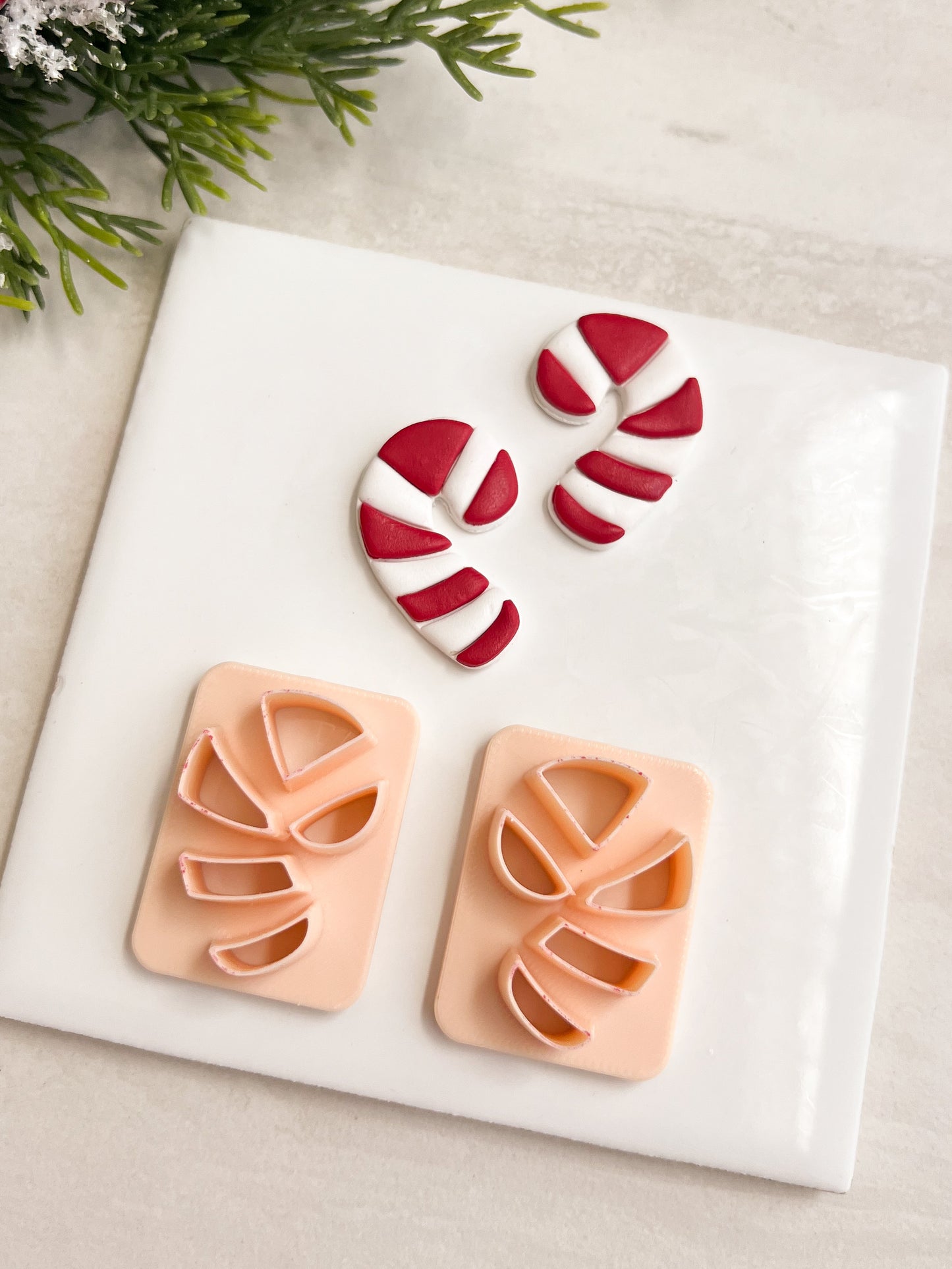 Candy Cane No. 4 Clay Cutter | Candy Cane No. 4 Polymer Clay Cutter for DIY Holiday Earrings Sweet-Themed Jewelry and Handmade Festive Accessories