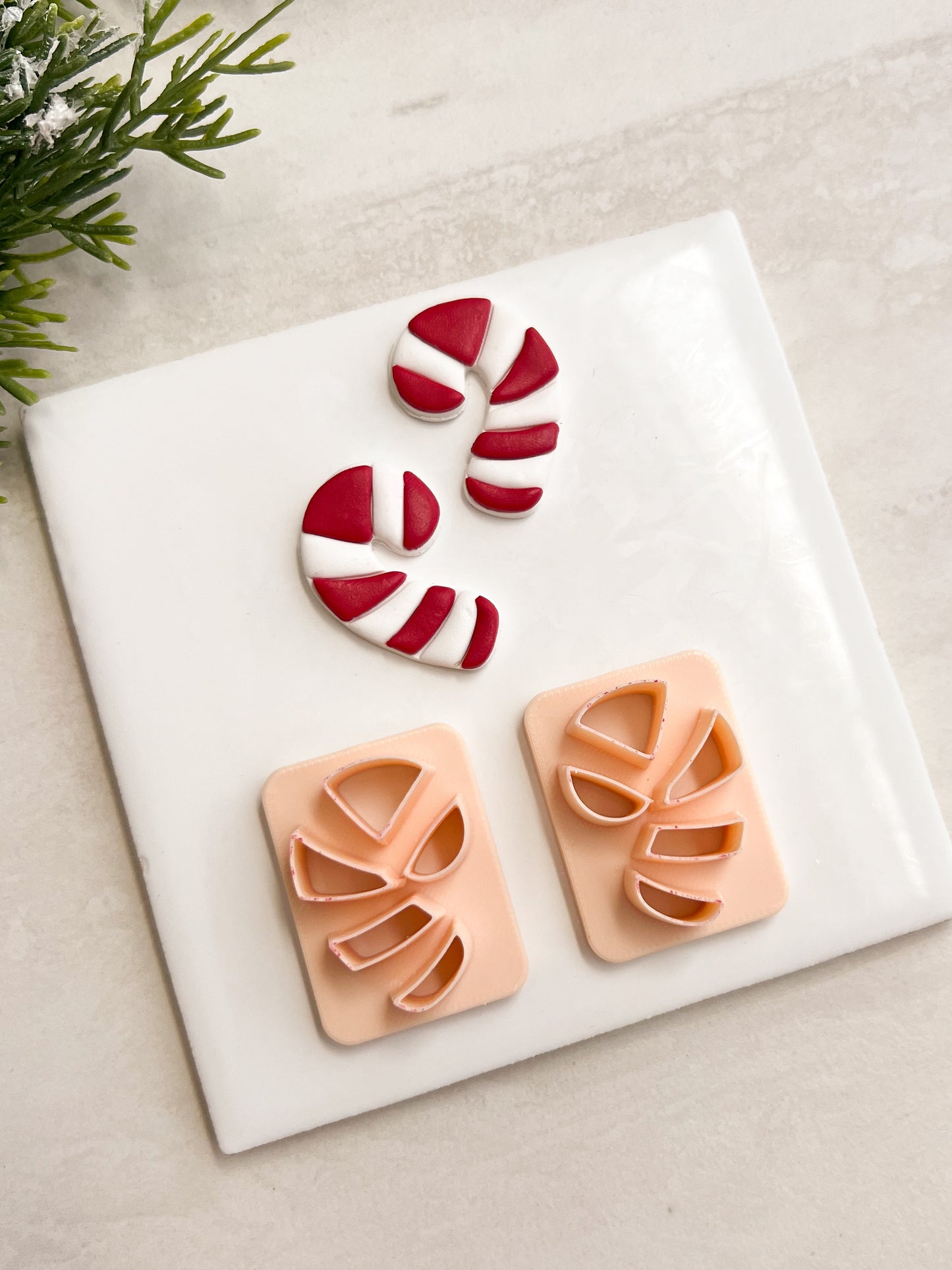 Candy Cane No. 4 Clay Cutter | Candy Cane No. 4 Polymer Clay Cutter for DIY Holiday Earrings Sweet-Themed Jewelry and Handmade Festive Accessories