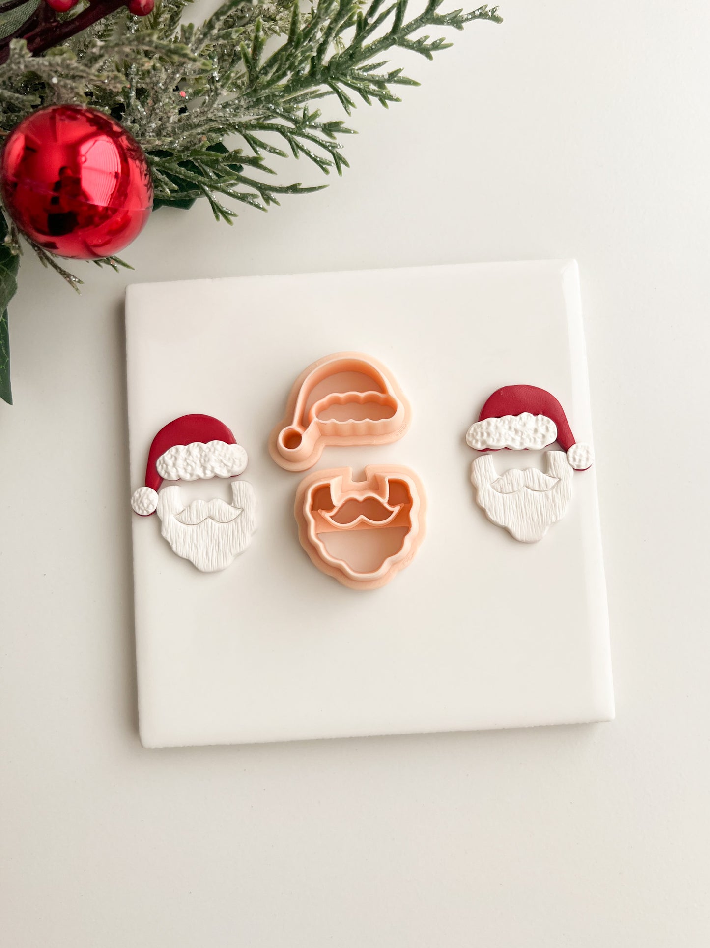 Santa Beard No. 2 Set Clay Cutters | Santa Beard No. 2 Polymer Clay Cutter Set for DIY Christmas Earrings Santa-Themed Jewelry and Handmade Holiday Accessories