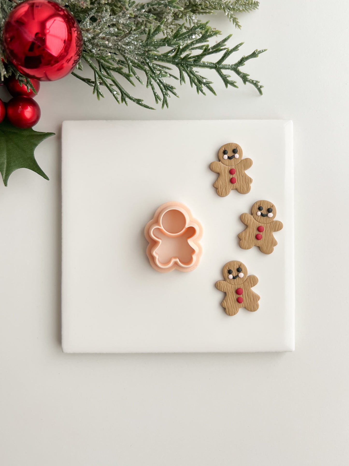 Gingerbread Woman No. 2 Clay Cutter | Gingerbread Woman No. 2 Polymer Clay Cutter for DIY Christmas Earrings Baking Jewelry and Handmade Festive Accessories