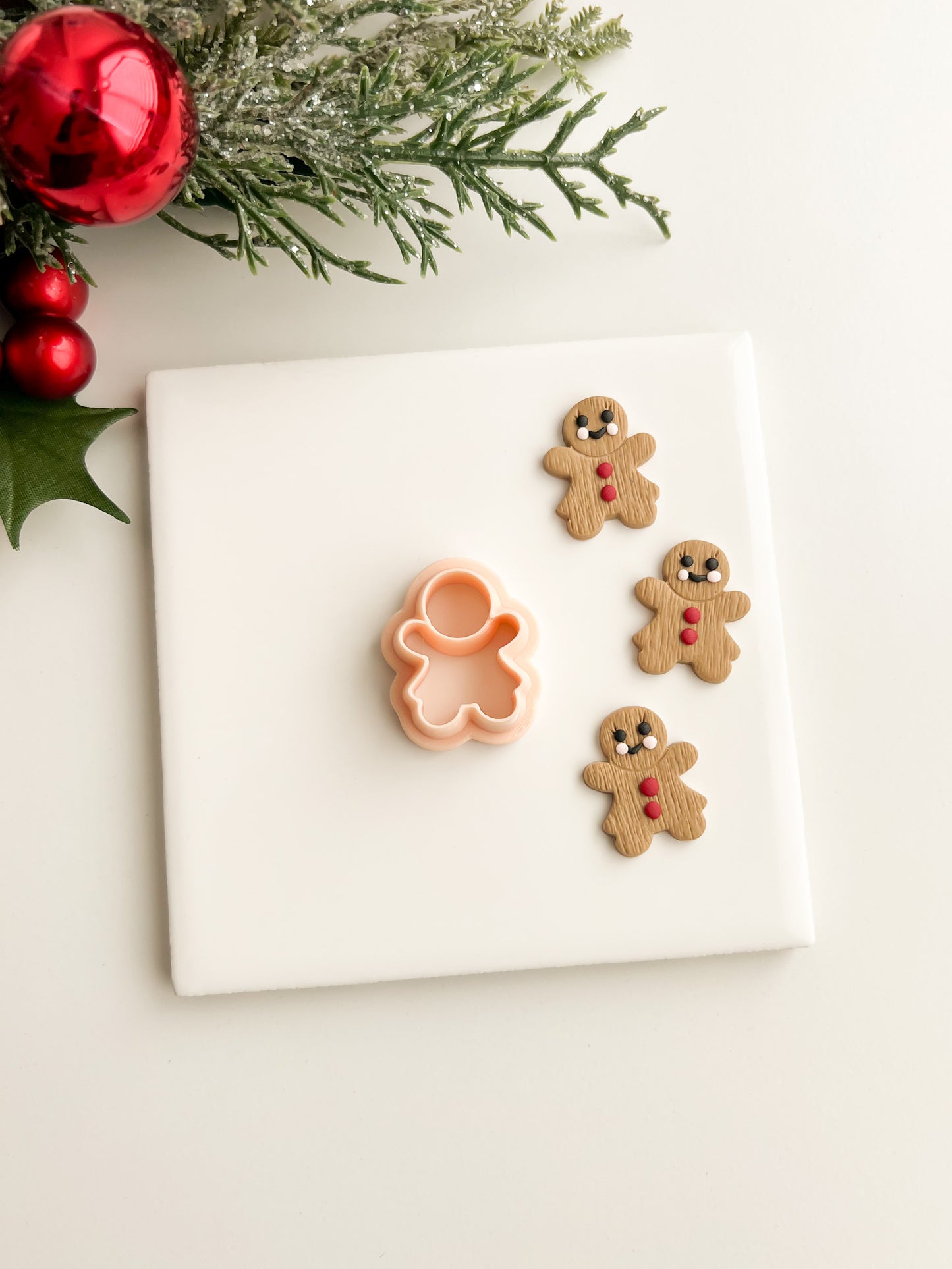 Gingerbread Woman No. 2 Clay Cutter | Gingerbread Woman No. 2 Polymer Clay Cutter for DIY Christmas Earrings Baking Jewelry and Handmade Festive Accessories