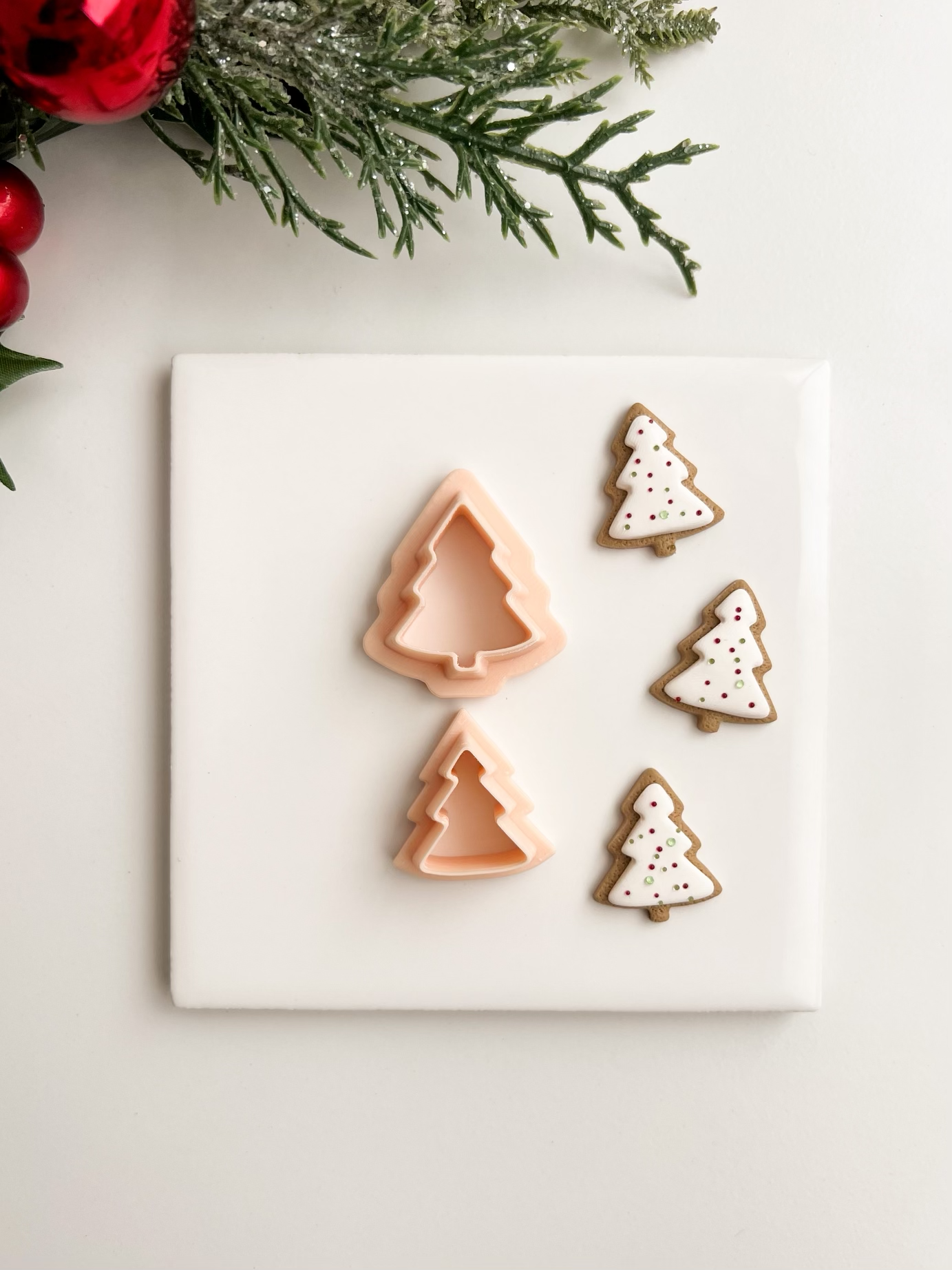 Sugar Cookie Tree Clay Cutter | Sugar Cookie Tree Polymer Clay Cutter for DIY Festive Earrings Holiday Jewelry and Handmade Christmas Accessories