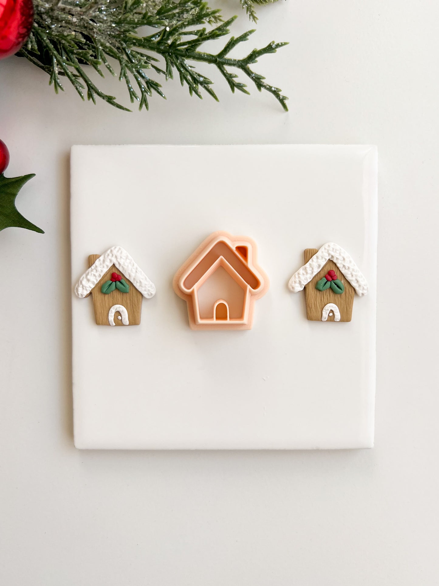 Gingerbread House No. 2 Clay Cutter | Gingerbread House No. 2 Polymer Clay Cutter for DIY Christmas Earrings Cookie-Themed Jewelry and Handmade Holiday Accessories