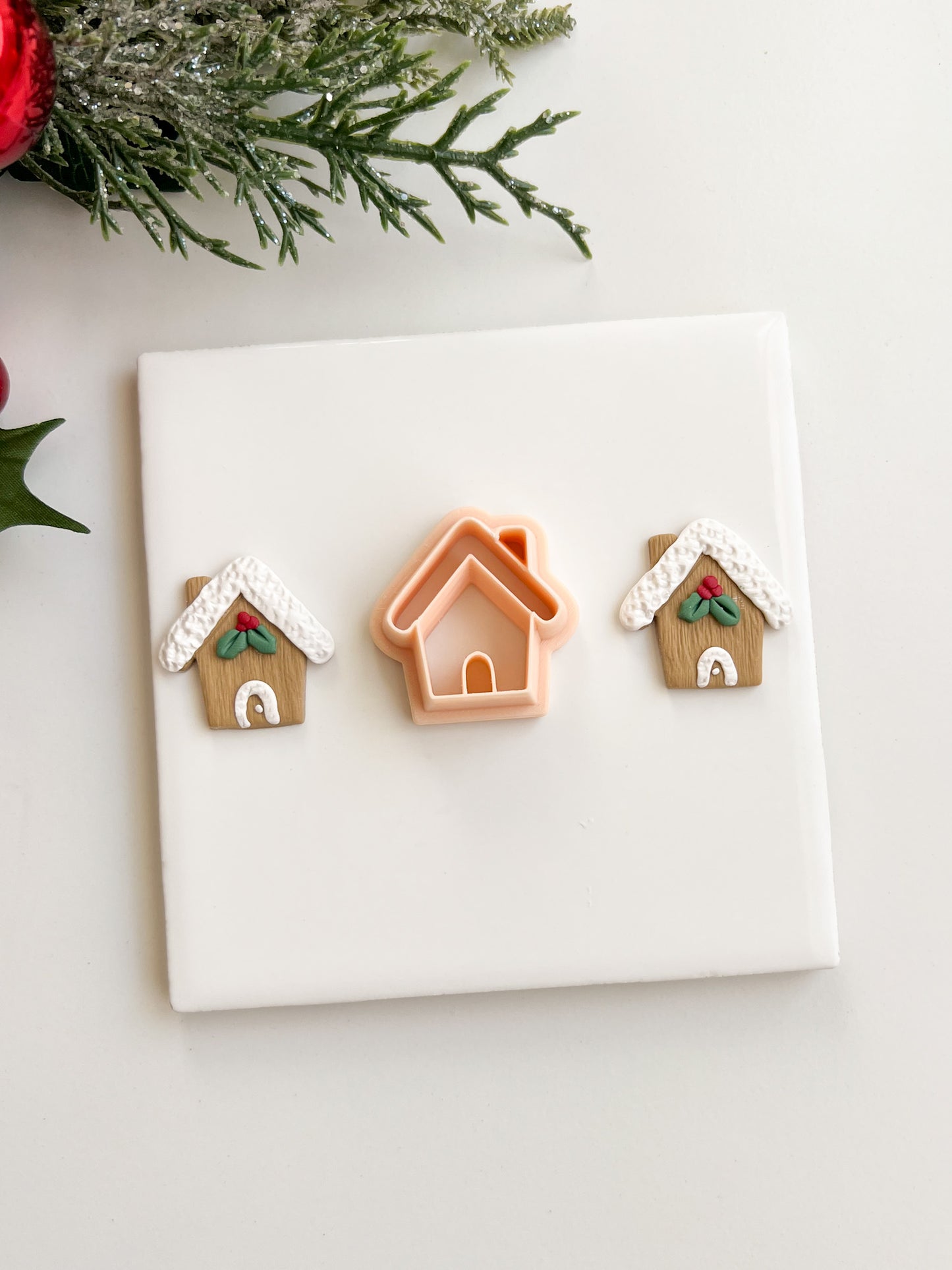 Gingerbread House No. 2 Clay Cutter | Gingerbread House No. 2 Polymer Clay Cutter for DIY Christmas Earrings Cookie-Themed Jewelry and Handmade Holiday Accessories