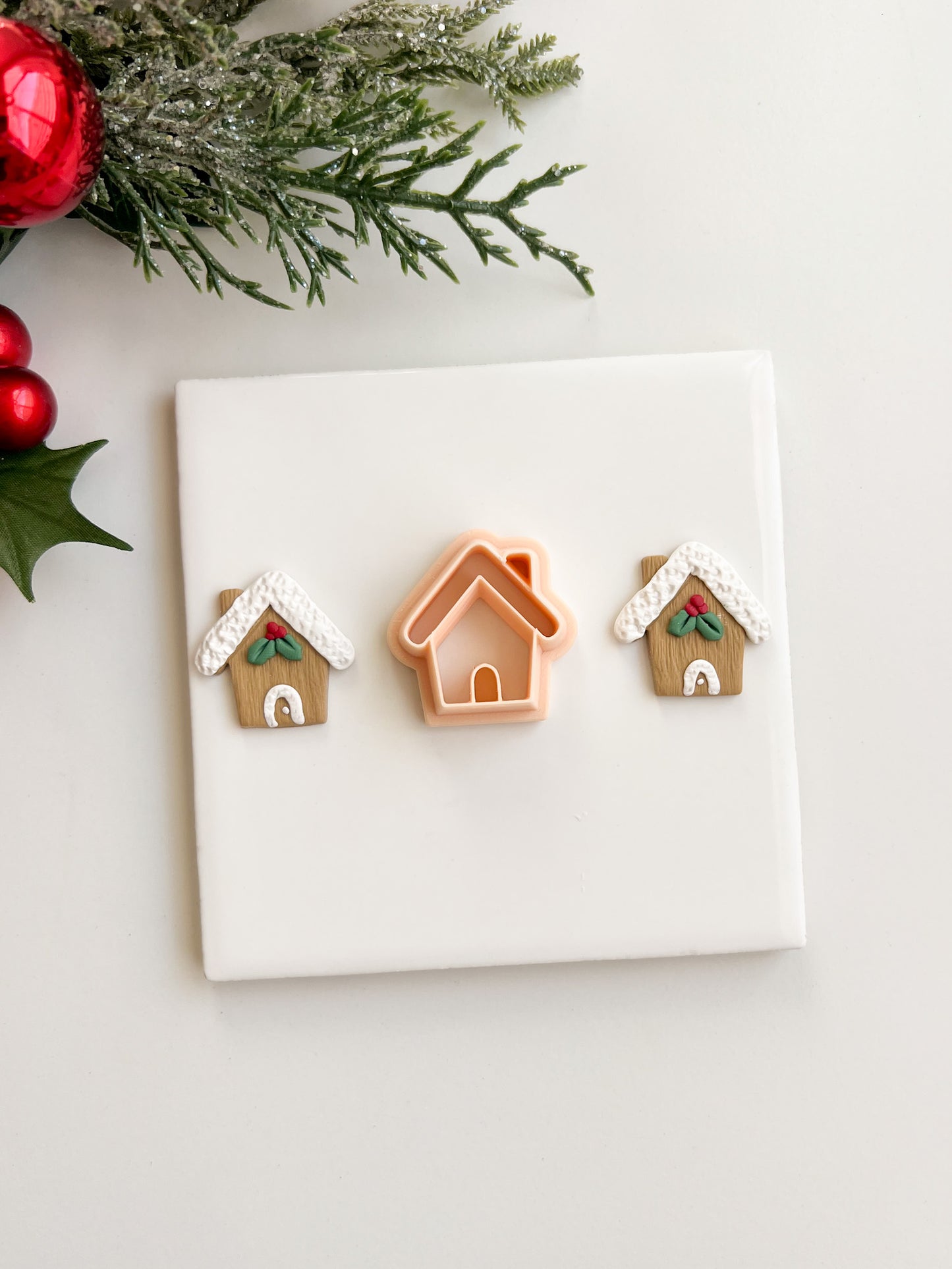 Gingerbread House No. 2 Clay Cutter | Gingerbread House No. 2 Polymer Clay Cutter for DIY Christmas Earrings Cookie-Themed Jewelry and Handmade Holiday Accessories