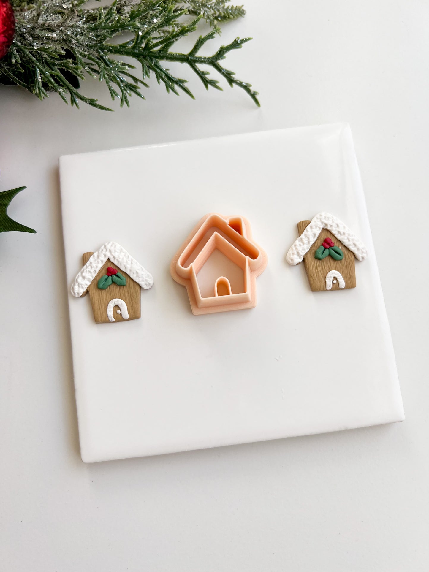 Gingerbread House No. 2 Clay Cutter | Gingerbread House No. 2 Polymer Clay Cutter for DIY Christmas Earrings Cookie-Themed Jewelry and Handmade Holiday Accessories