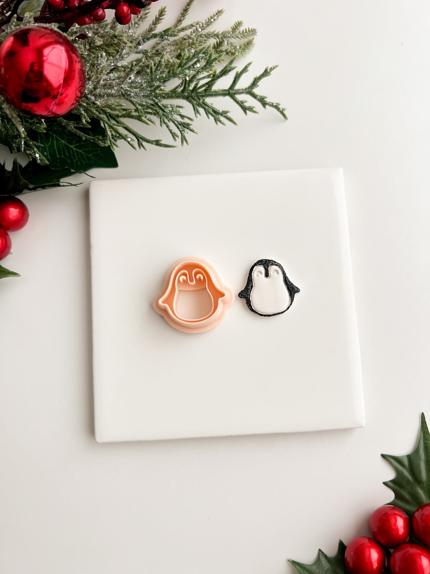 Penguin Clay Cutter | Penguin Polymer Clay Cutter for DIY Christmas Earrings Cute Jewelry and Handmade Winter Accessories
