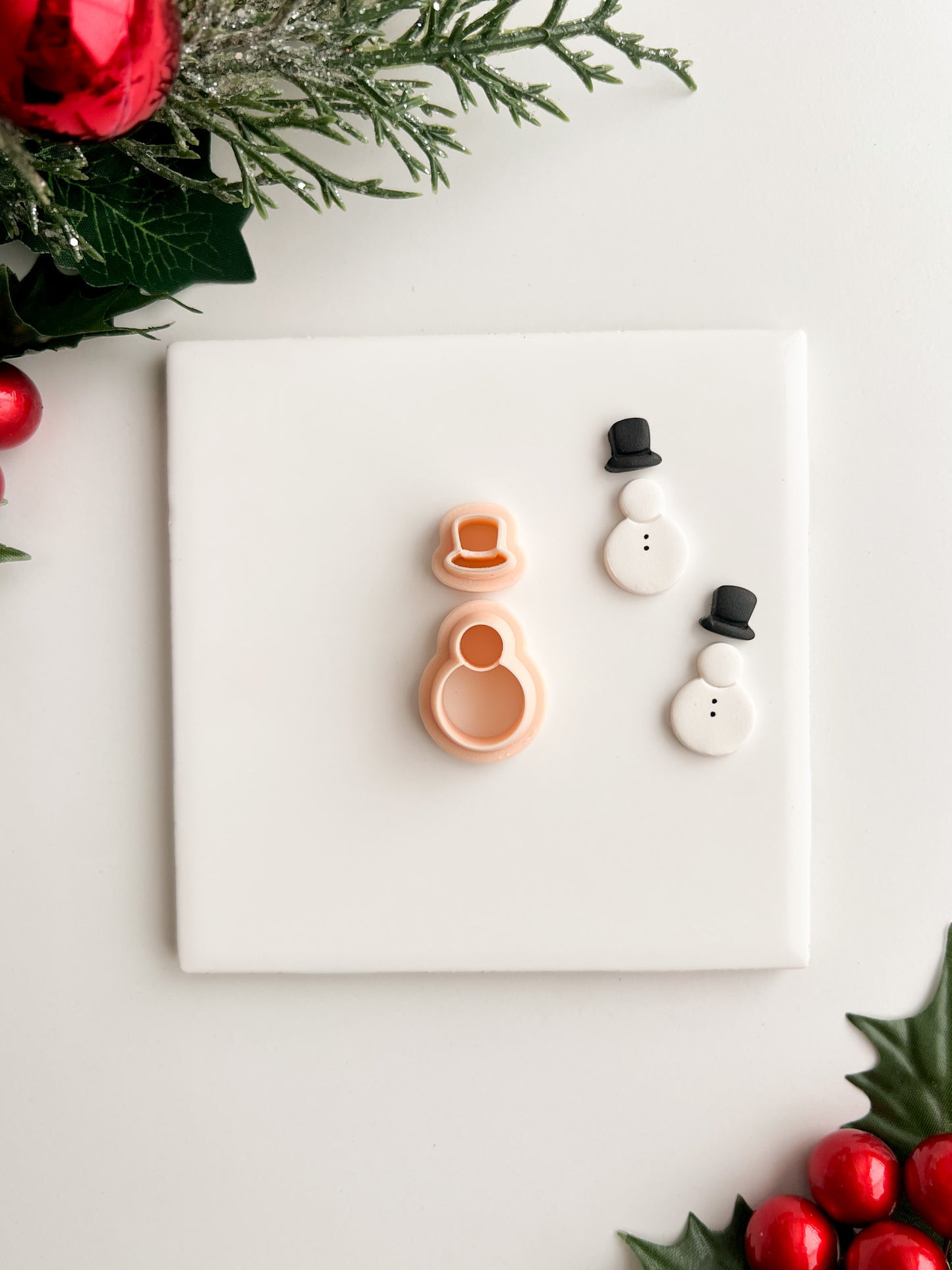 Snowman No. 2 Clay Cutter Set | Snowman No. 2 Polymer Clay Cutter Set for DIY Holiday Earrings Christmas Jewelry and Handmade Winter Accessories