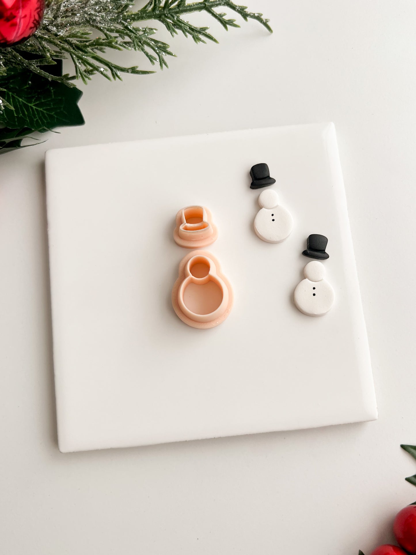 Snowman No. 2 Clay Cutter Set | Snowman No. 2 Polymer Clay Cutter Set for DIY Holiday Earrings Christmas Jewelry and Handmade Winter Accessories