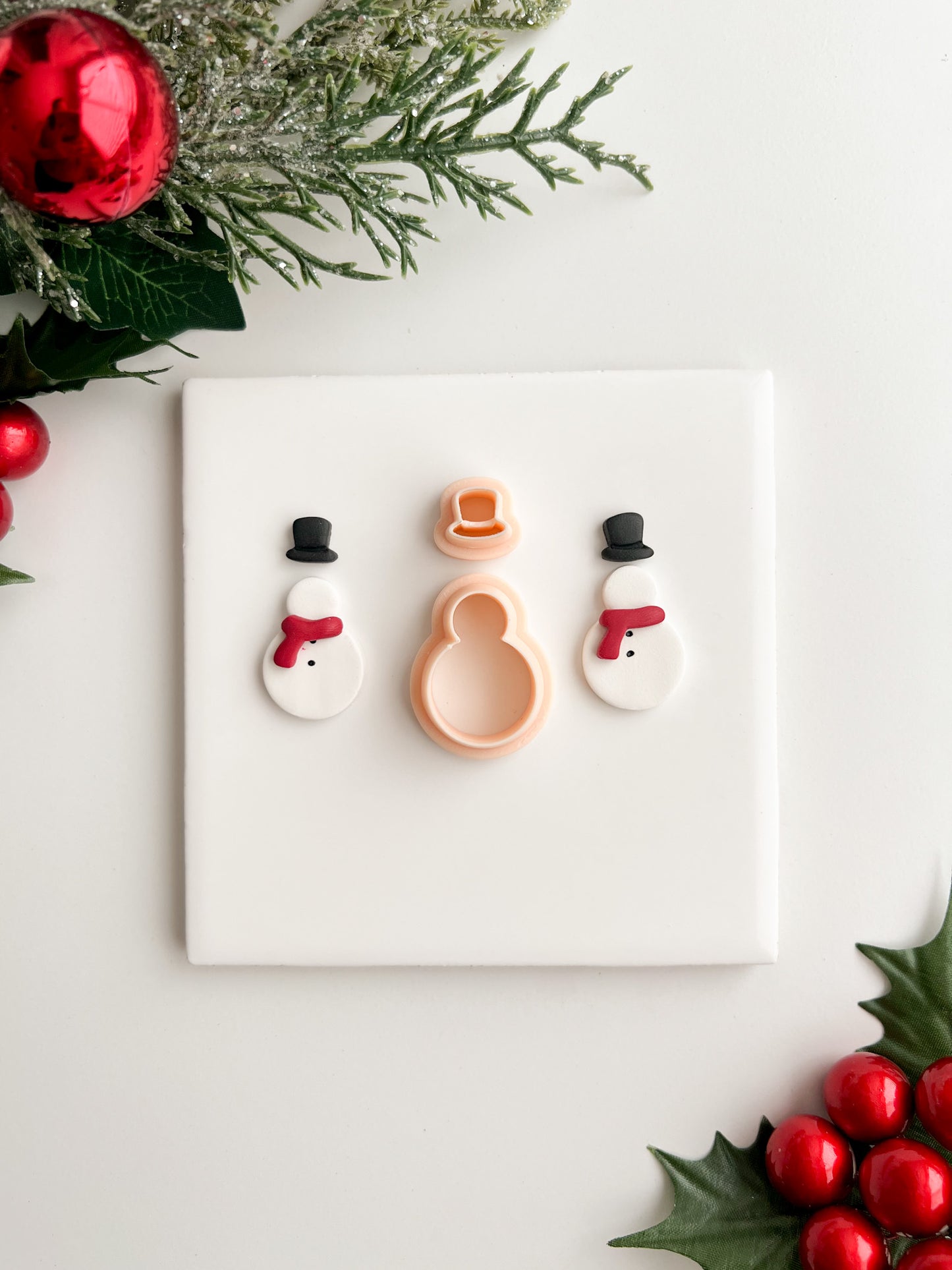 Snowman No. 2 Clay Cutter Set | Snowman No. 2 Polymer Clay Cutter Set for DIY Holiday Earrings Christmas Jewelry and Handmade Winter Accessories