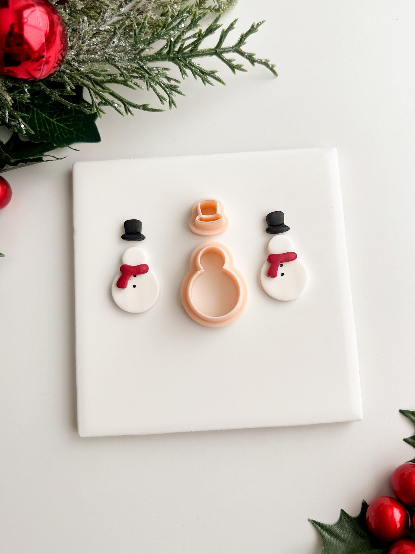 Snowman No. 2 Clay Cutter Set | Snowman No. 2 Polymer Clay Cutter Set for DIY Holiday Earrings Christmas Jewelry and Handmade Winter Accessories