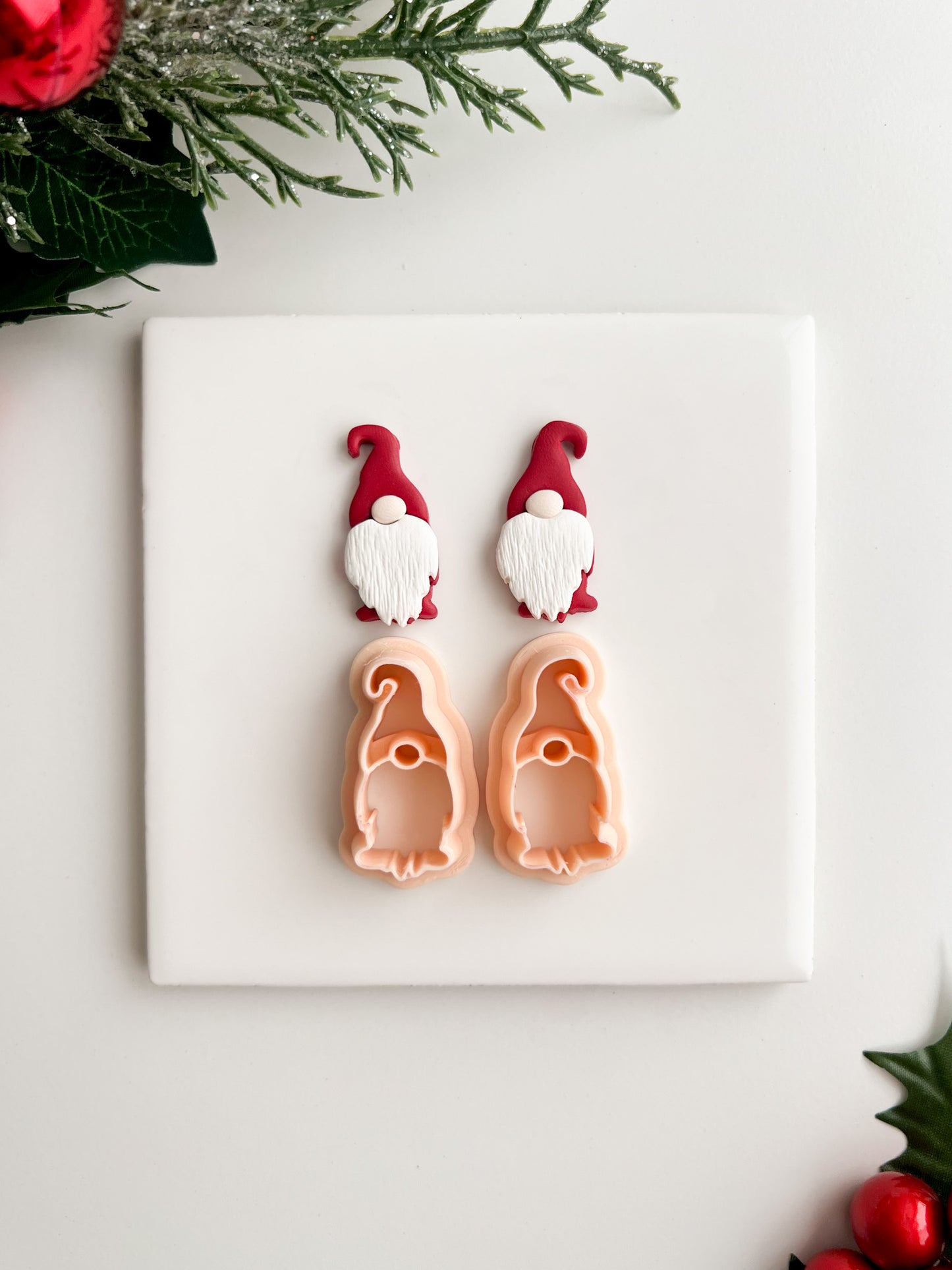 Gnome No. 2 Clay Cutter | Gnome No. 2 Polymer Clay Cutter for DIY Winter Earrings Festive Jewelry and Handmade Christmas Accessories