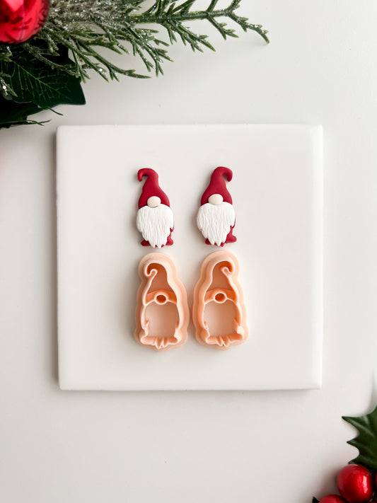 Gnome No. 2 Clay Cutter | Gnome No. 2 Polymer Clay Cutter for DIY Winter Earrings Festive Jewelry and Handmade Christmas Accessories